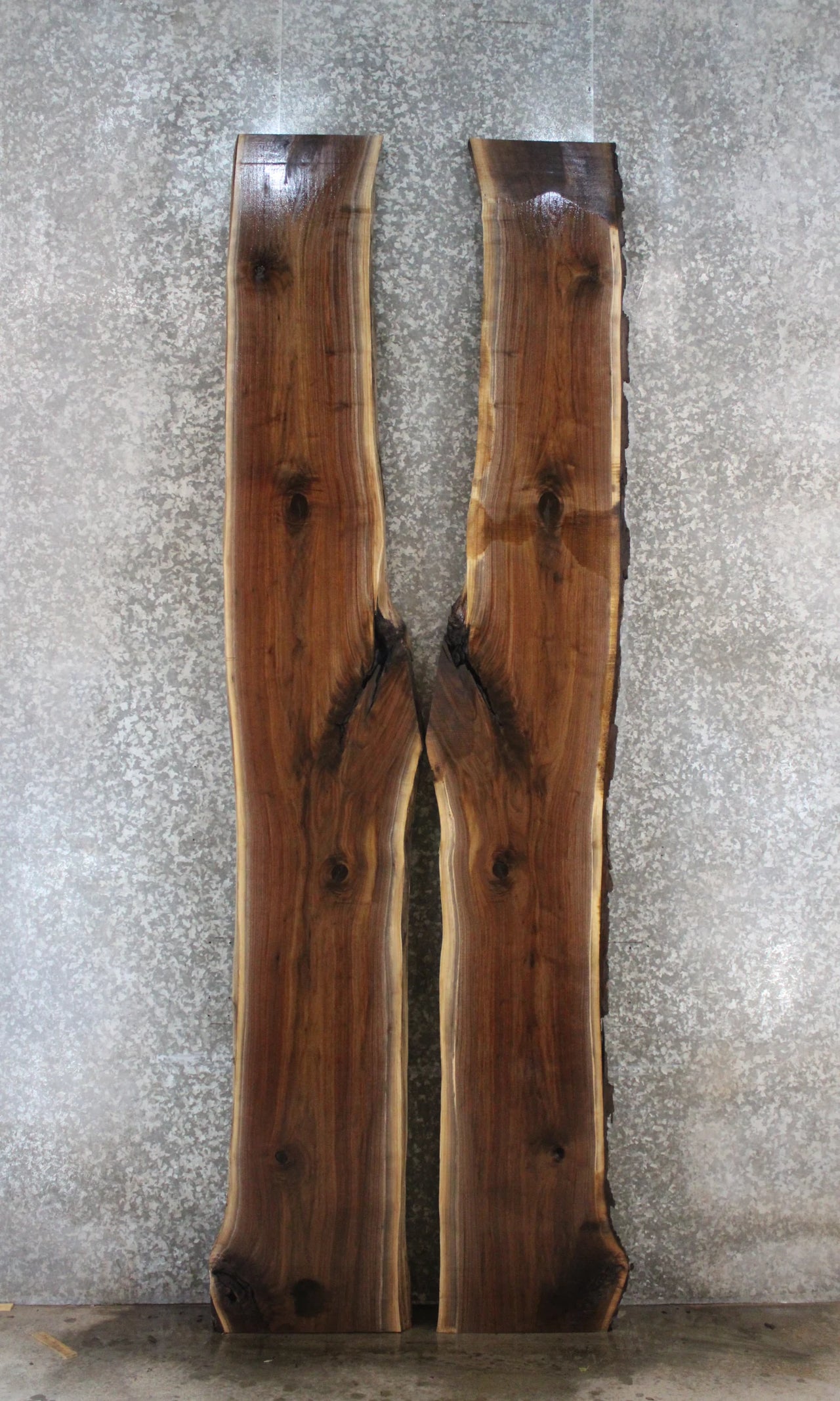 2- Black Walnut Live Edge River Table Slabs, Wood Epoxy Project 20453