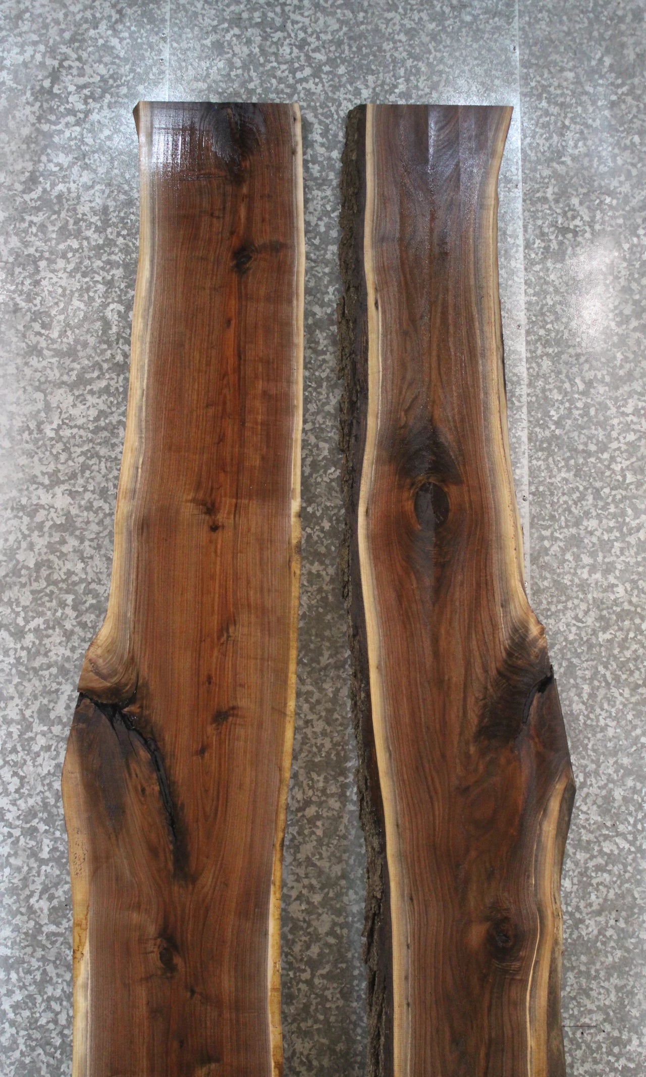 2- Black Walnut Live Edge River Table Slabs, Wood Epoxy Project 20453