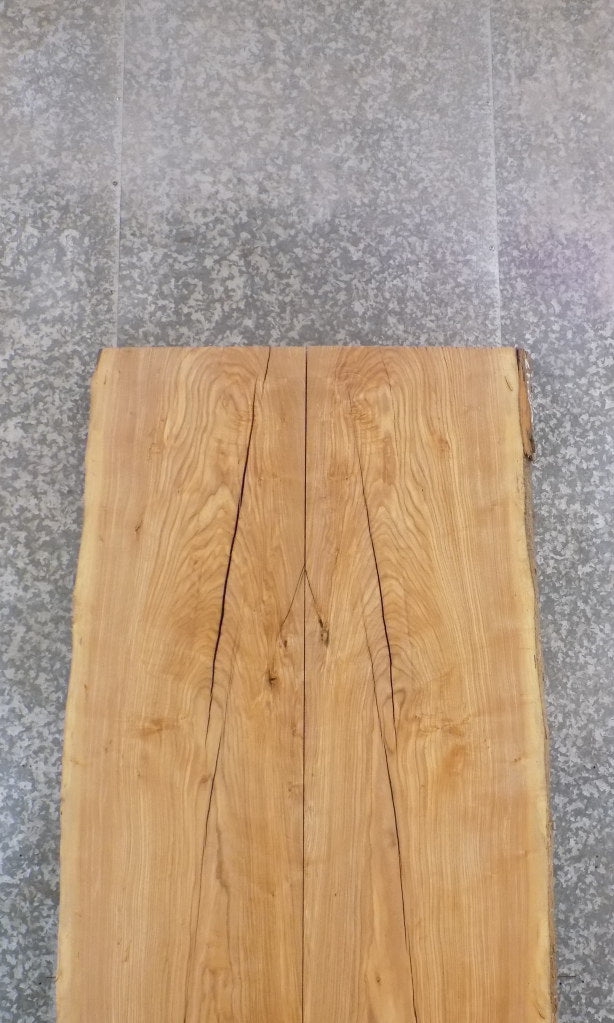 2- Rustic Natural Edge Ash Bookmatched Dining Table Top Slabs 20454-20455