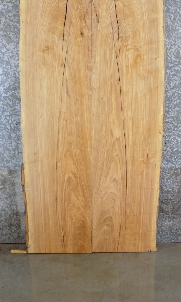 2- Rustic Natural Edge Ash Bookmatched Dining Table Top Slabs 20454-20455