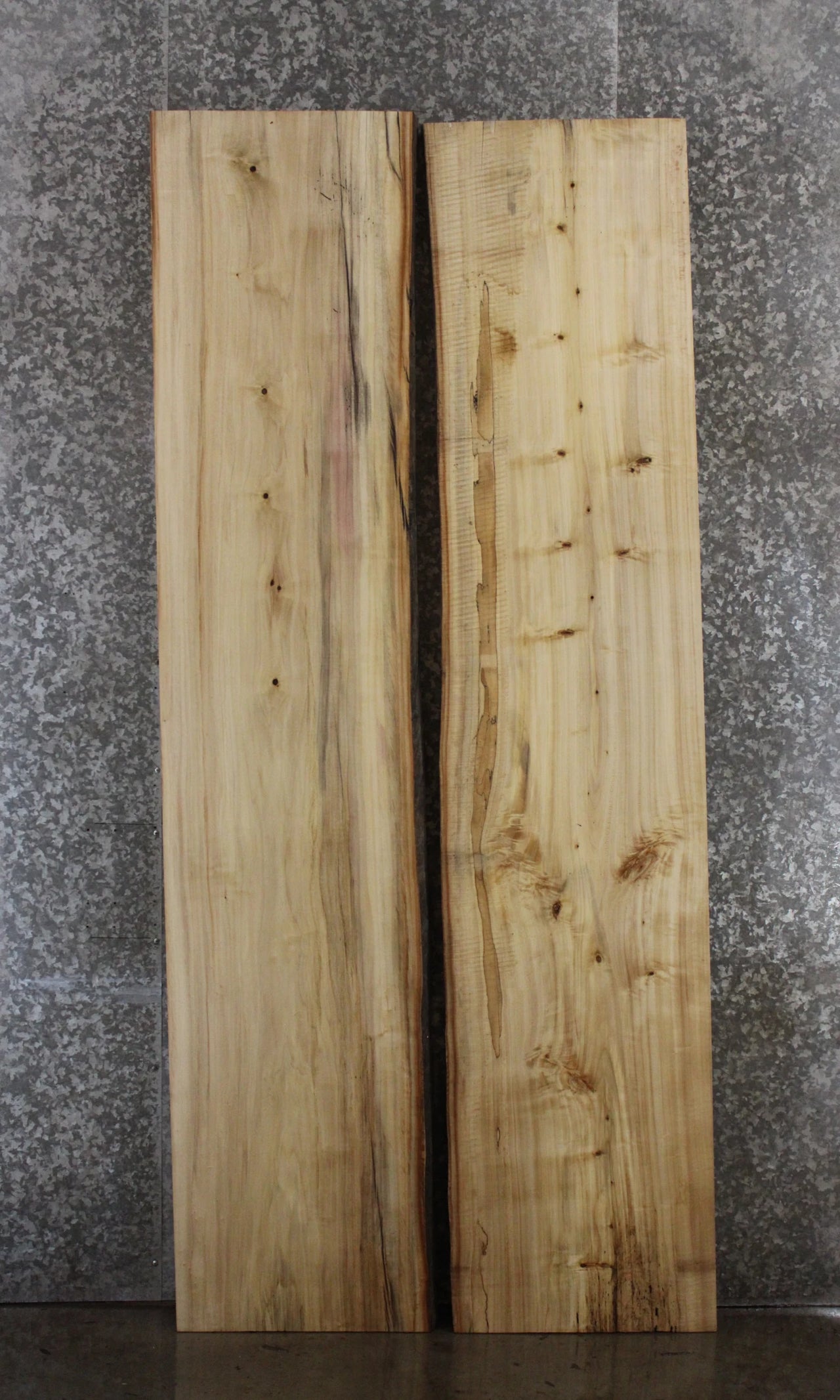 2- Maple Live Edge Book Matched Dining Table Top Slabs 20456-20457