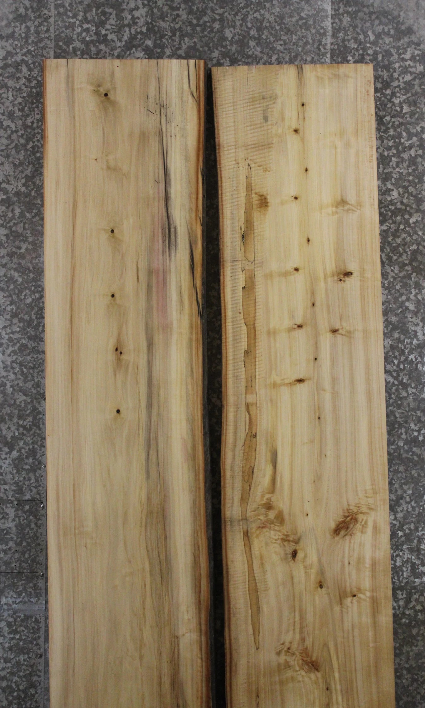 2- Maple Live Edge Book Matched Dining Table Top Slabs 20456-20457