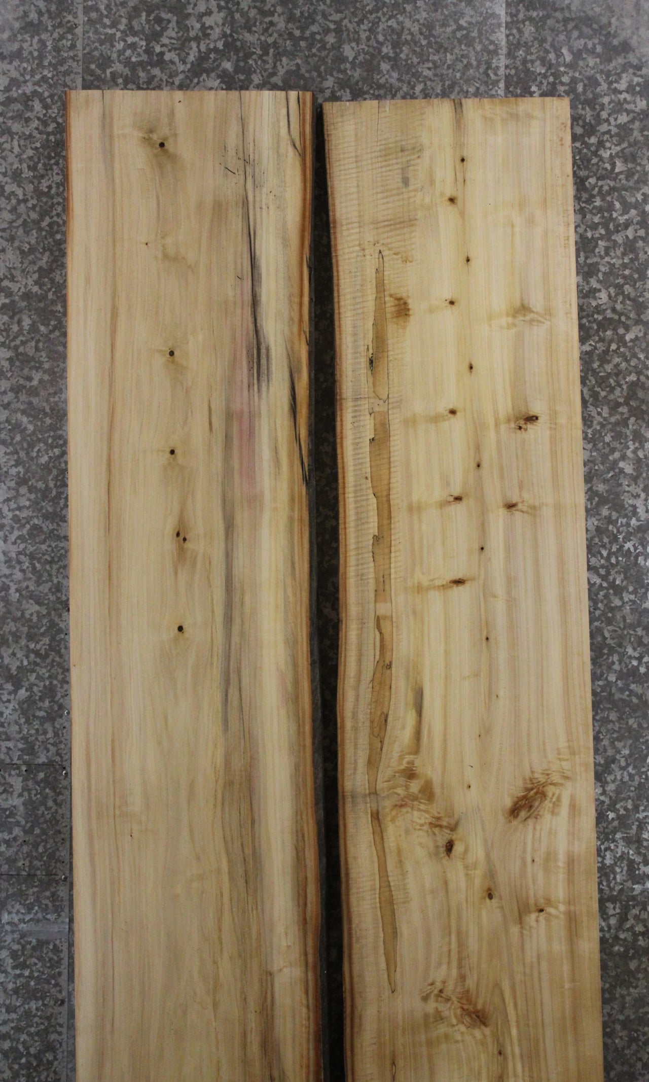 2- Maple Live Edge Book Matched Dining Table Top Slabs 20456-20457