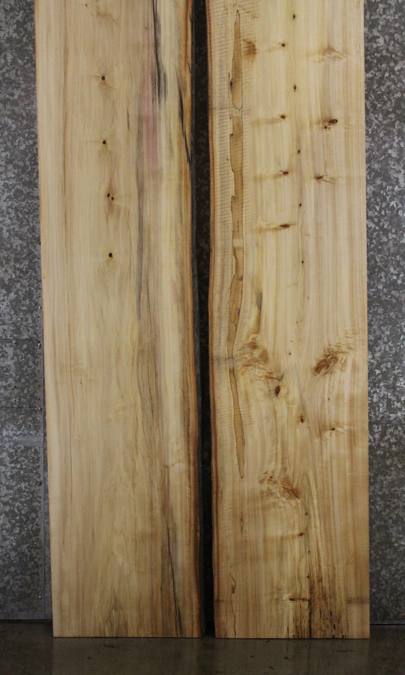 2- Maple Live Edge Book Matched Dining Table Top Slabs 20456-20457