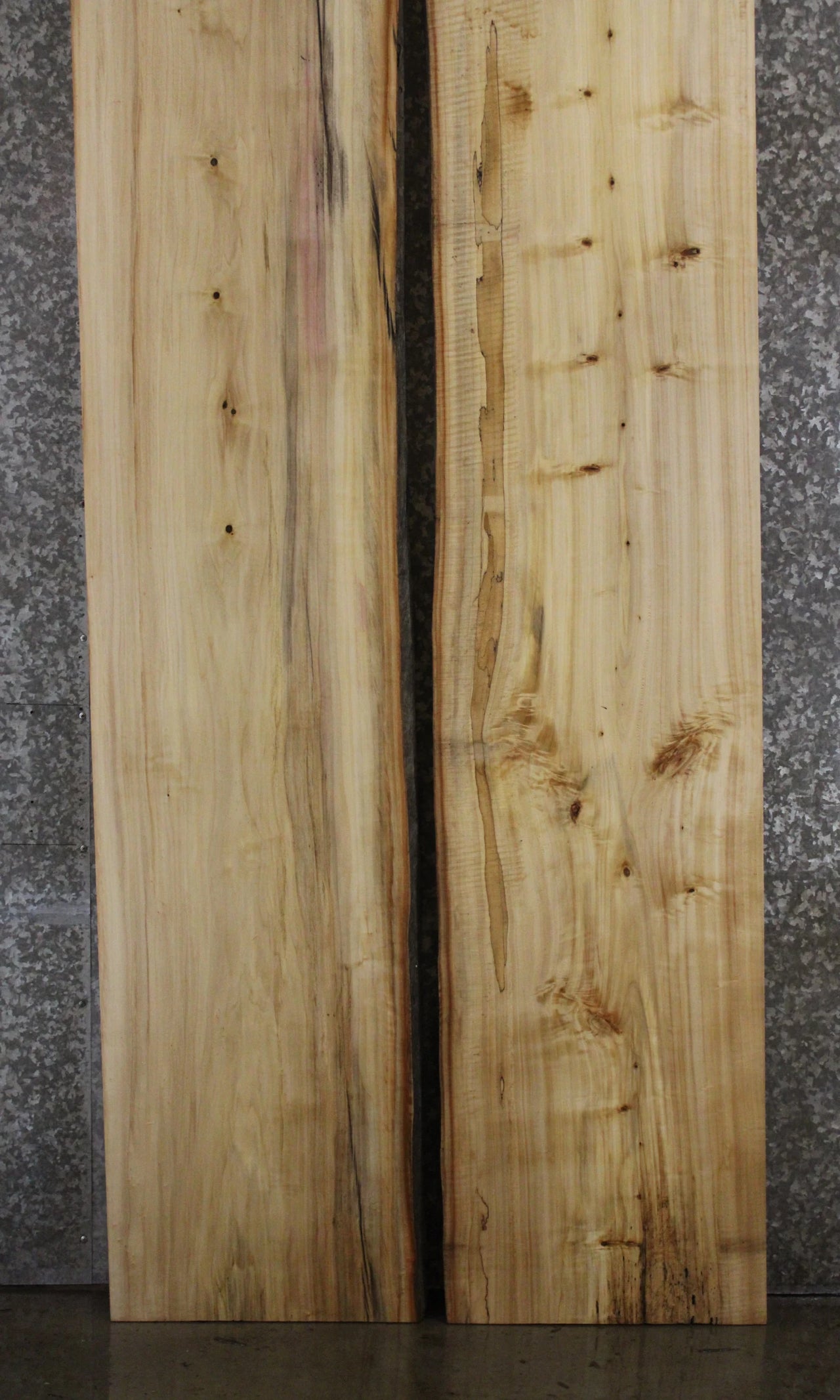 2- Maple Live Edge Book Matched Dining Table Top Slabs 20456-20457