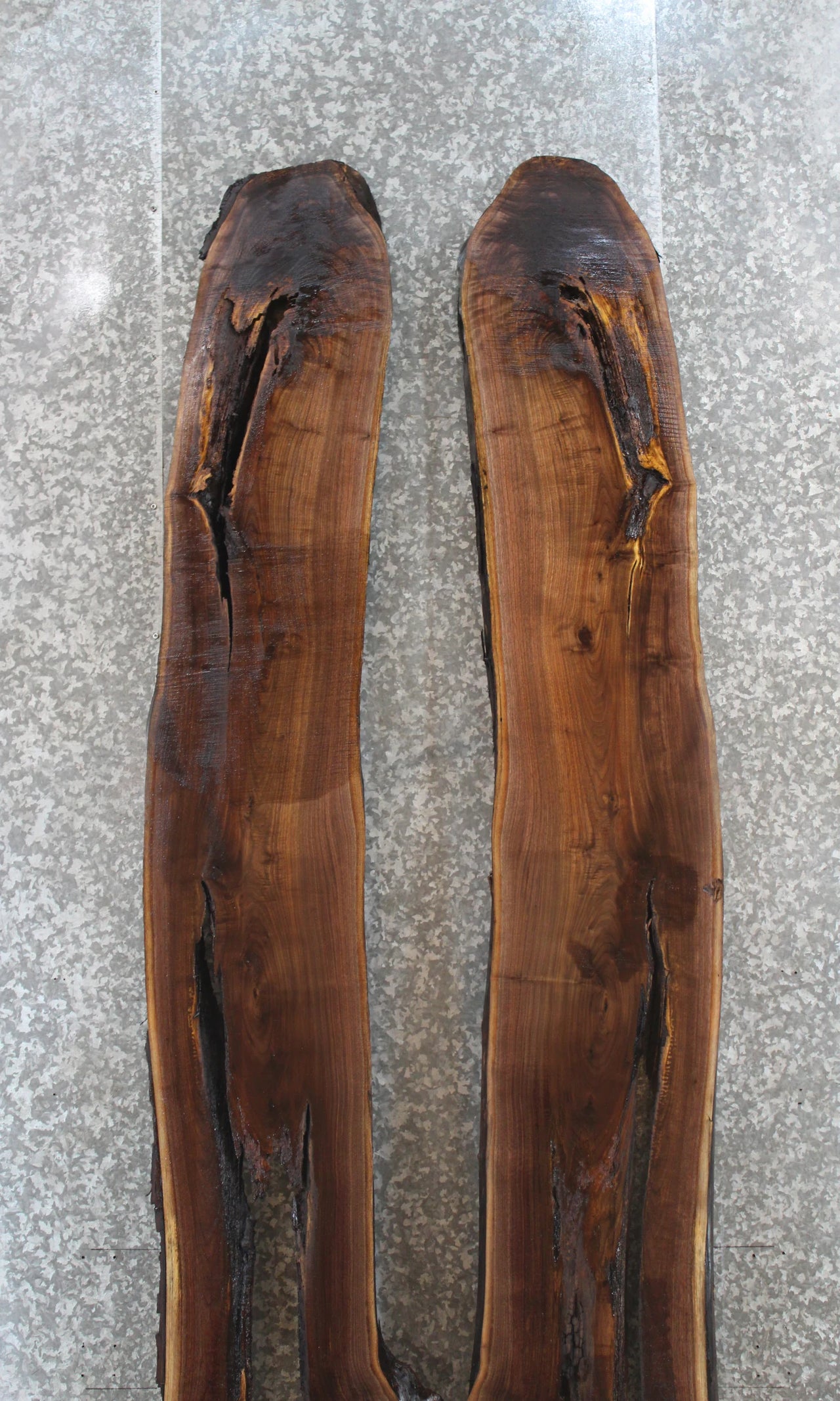 2- Live Edge Black Walnut Epoxy/River Table Set 20456-20457