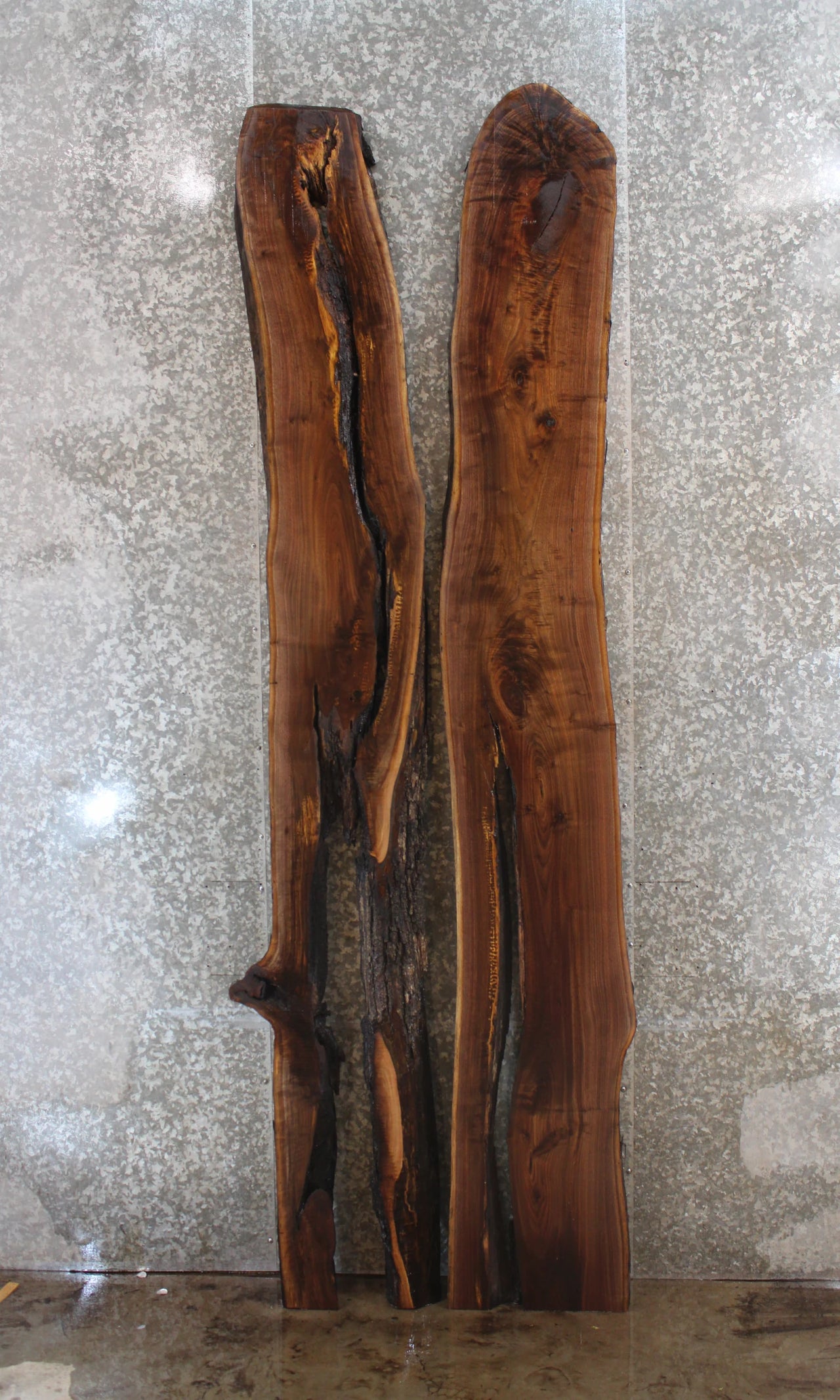 2- Live Edge Black Walnut Epoxy/River Table Set 20456-20457