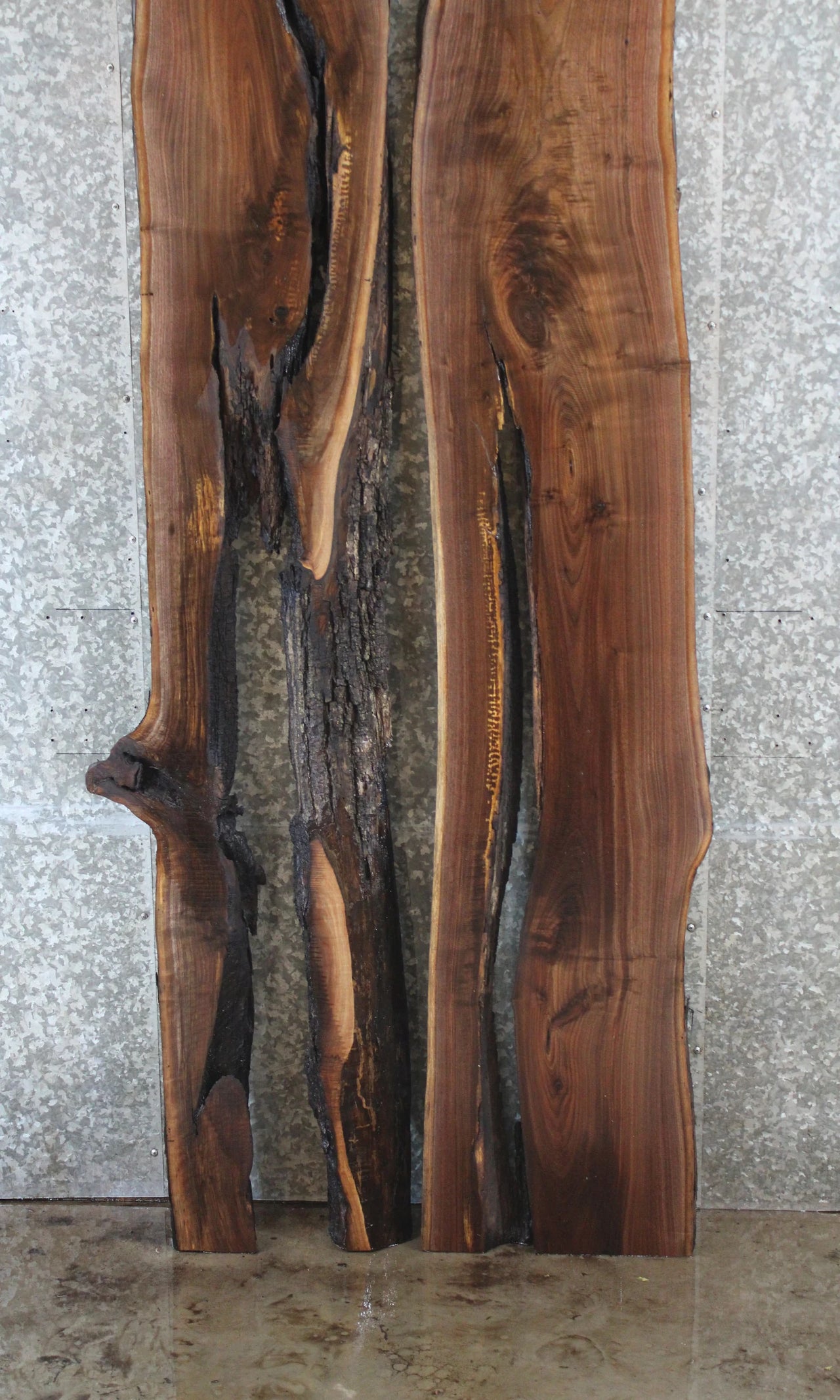 2- Live Edge Black Walnut Epoxy/River Table Set 20456-20457