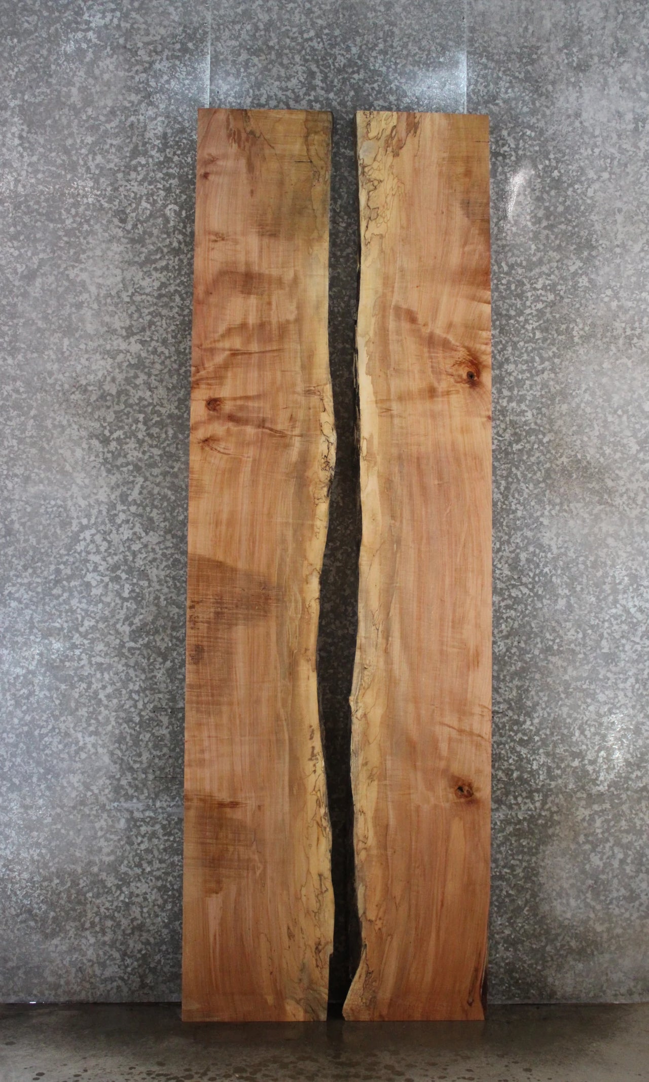 2- Spalted Maple Live Edge Book Match Dining Table/Bar Top Slabs 20459-20460