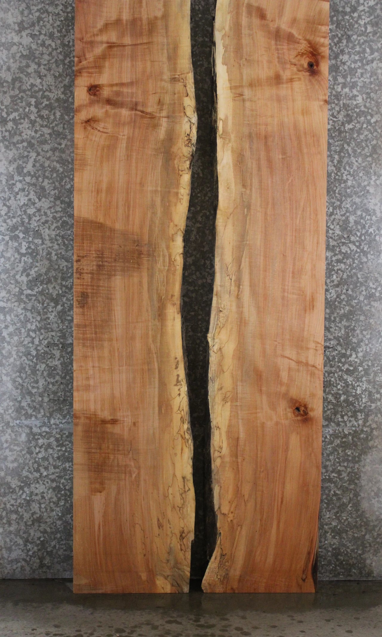 2- Spalted Maple Live Edge Book Match Dining Table/Bar Top Slabs 20459-20460