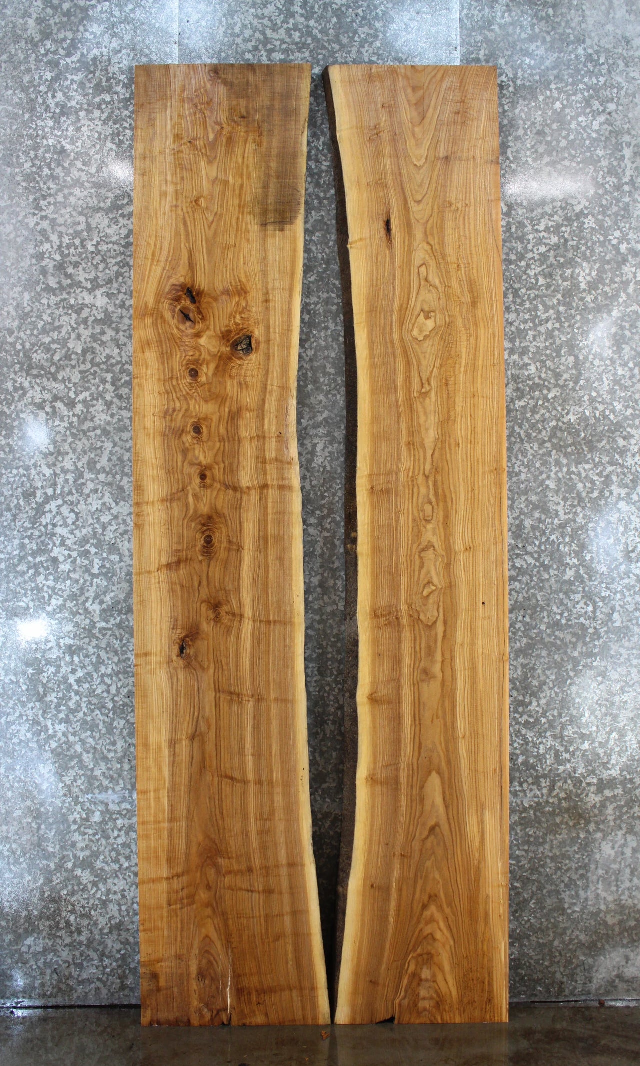 2- Bookmatched Live Edge Ash Dining/Kitchen Table Top Slab 20461-20462