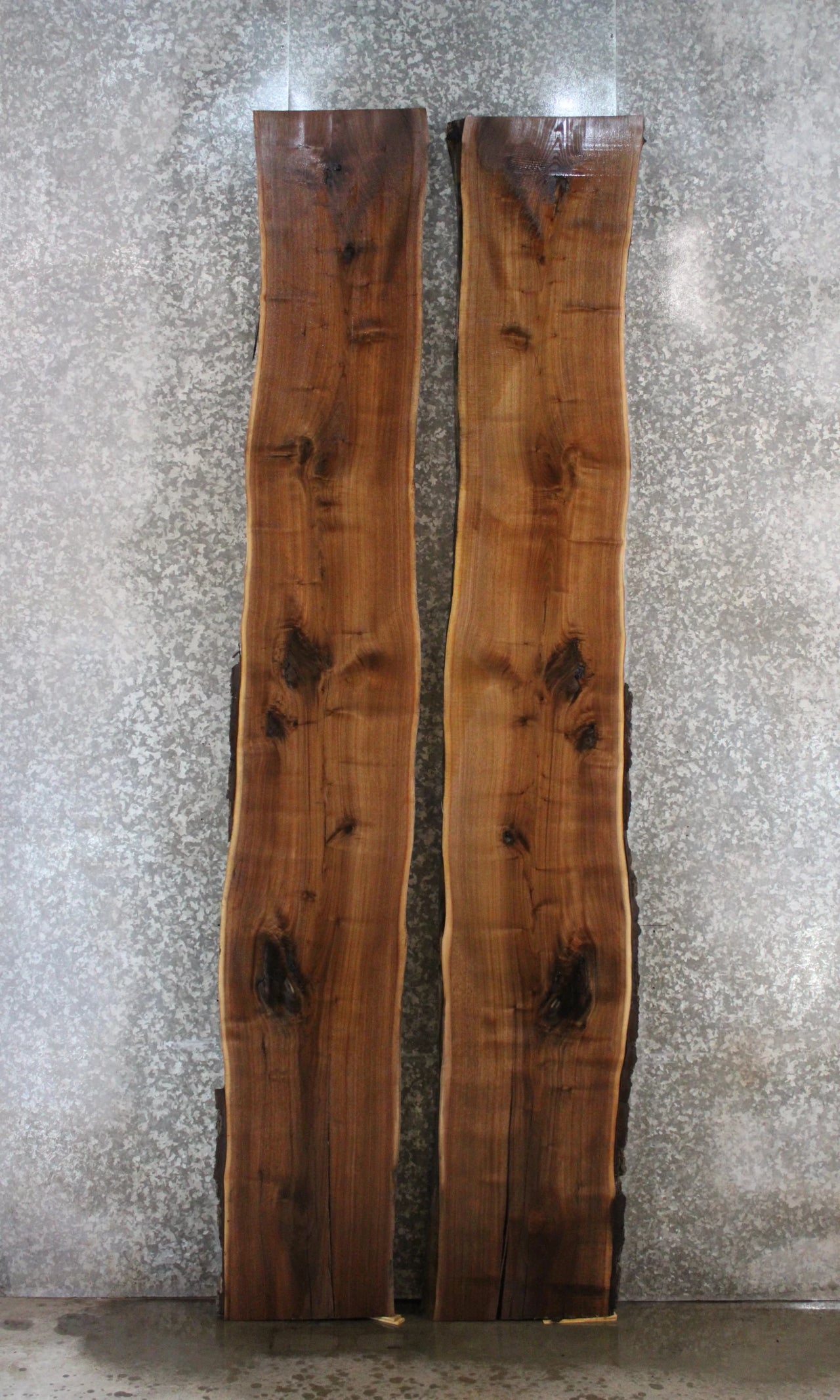 2- Black Walnut Live Edge Book Matched Slabs 20472-20473