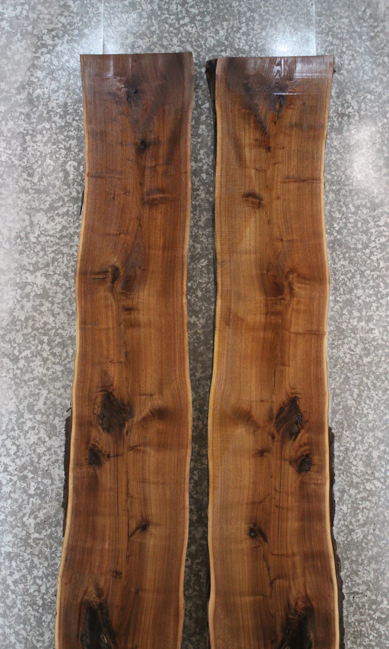 2- Black Walnut Live Edge Book Matched Slabs 20472-20473