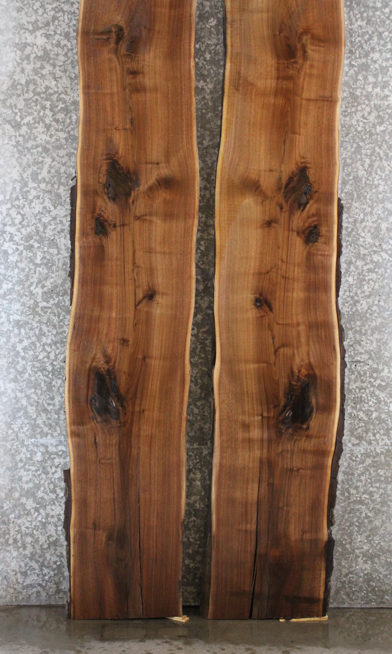 2- Black Walnut Live Edge Book Matched Slabs 20472-20473