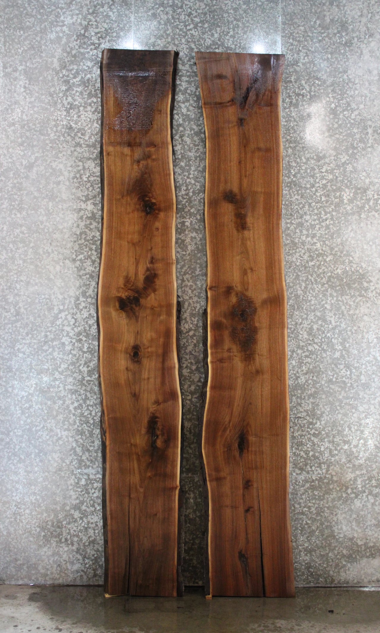2- Black Walnut Live Edge Book Matched Slabs 20472-20473