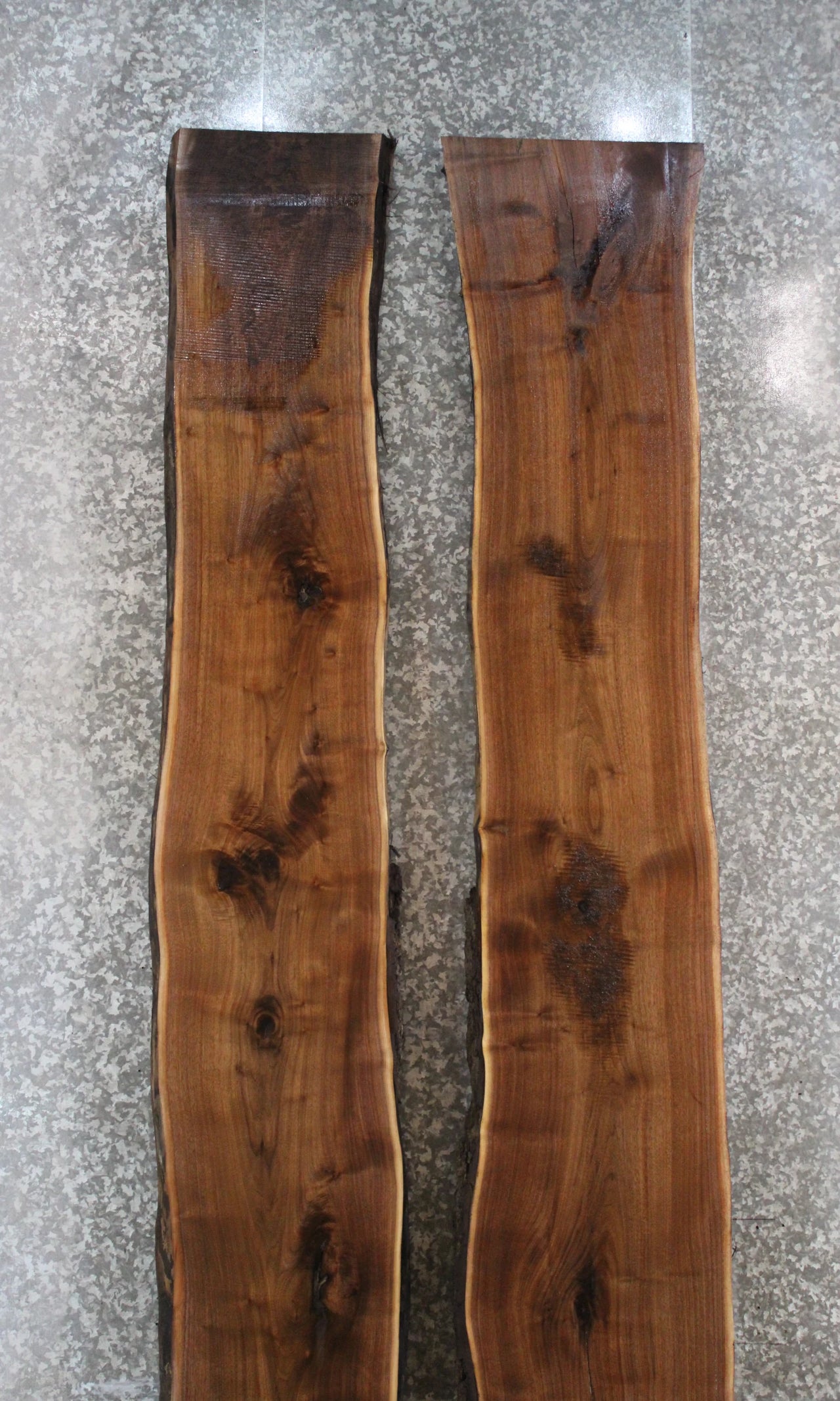 2- Black Walnut Live Edge Book Matched Slabs 20472-20473