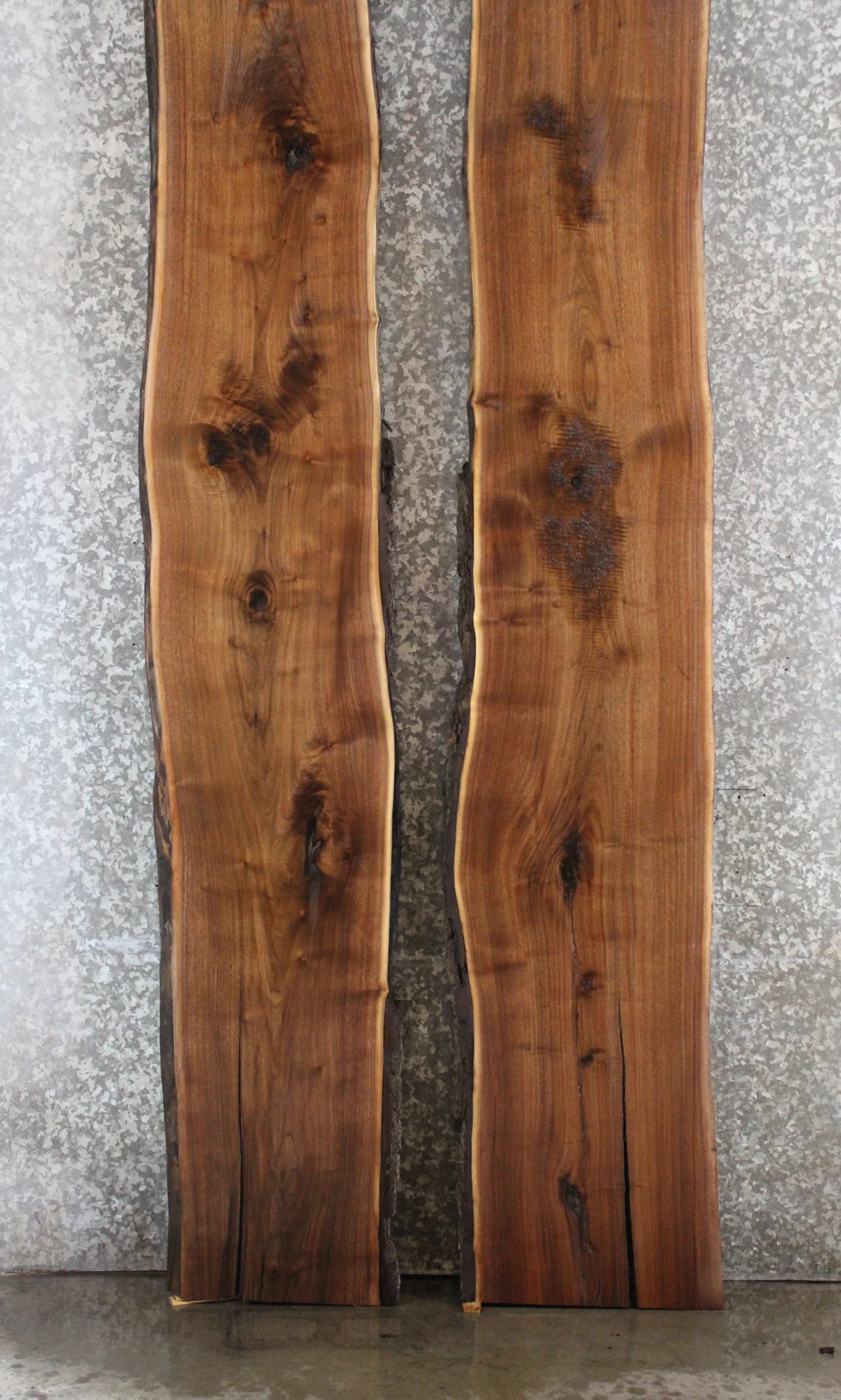 2- Black Walnut Live Edge Book Matched Slabs 20472-20473