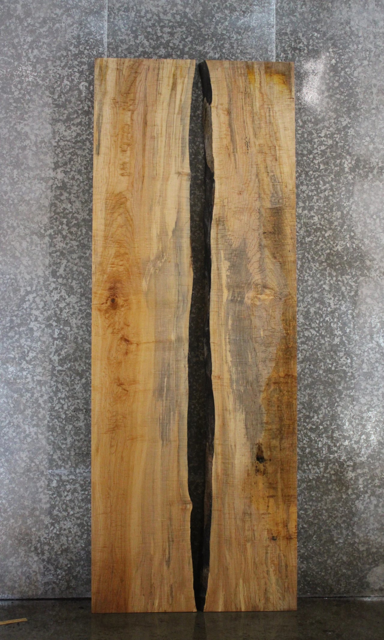 2- Hard Maple Live Edge Book Match Dining Table/Bar Top Slabs 20477-20478