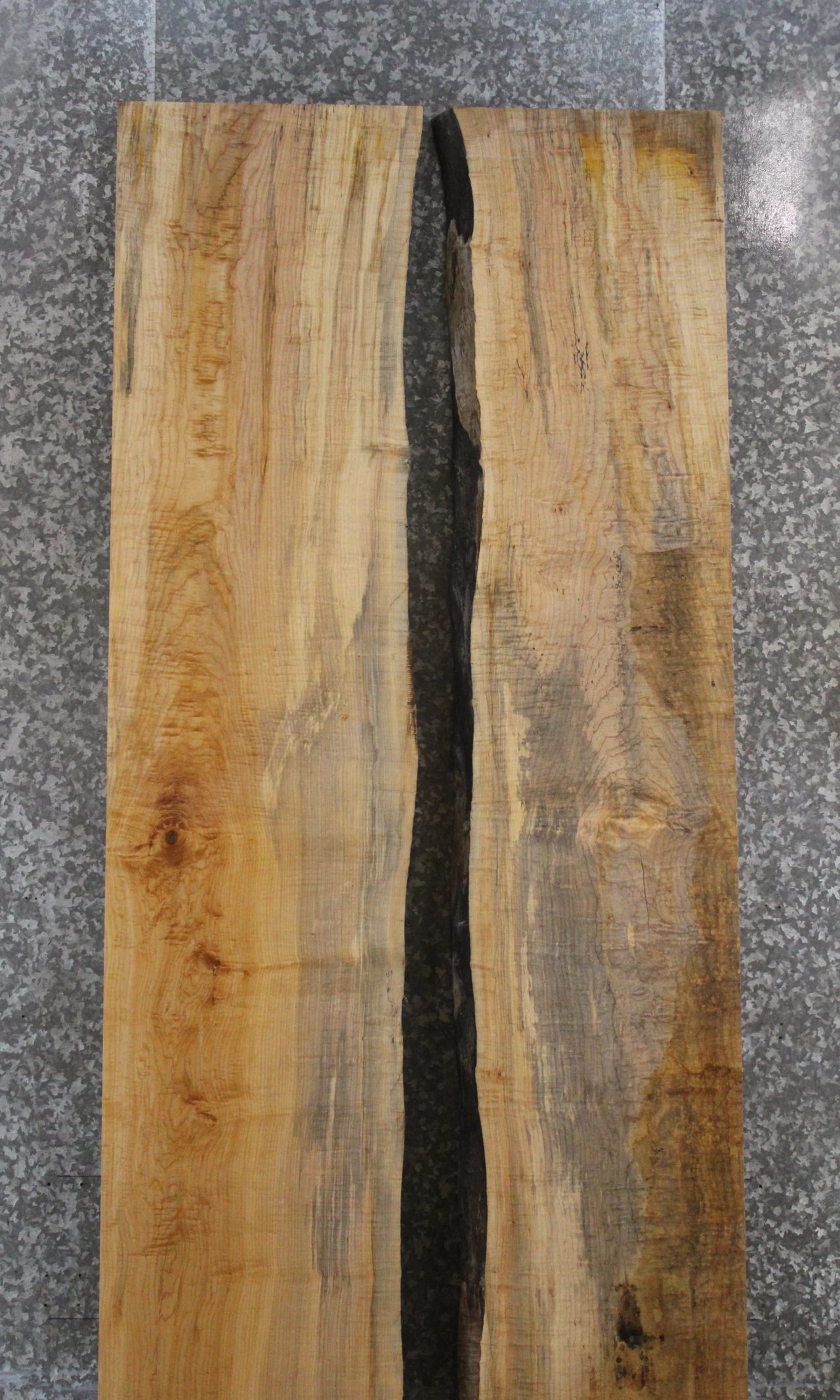 2- Hard Maple Live Edge Book Match Dining Table/Bar Top Slabs 20477-20478