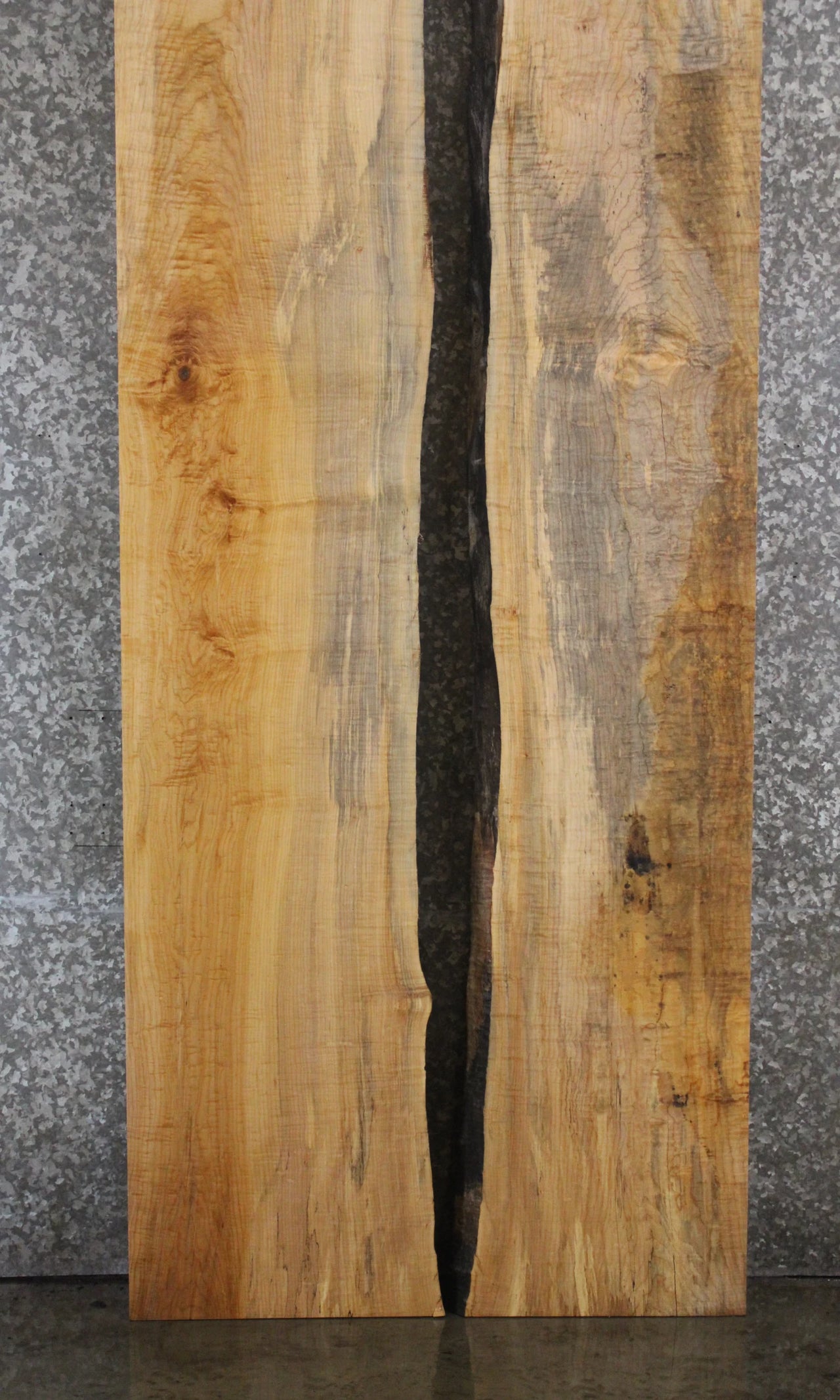 2- Hard Maple Live Edge Book Match Dining Table/Bar Top Slabs 20477-20478