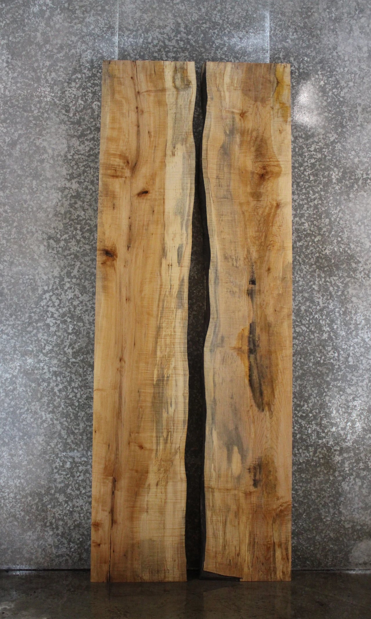 2- Hard Maple Live Edge Book Match Dining Table/Bar Top Slabs 20479-20480