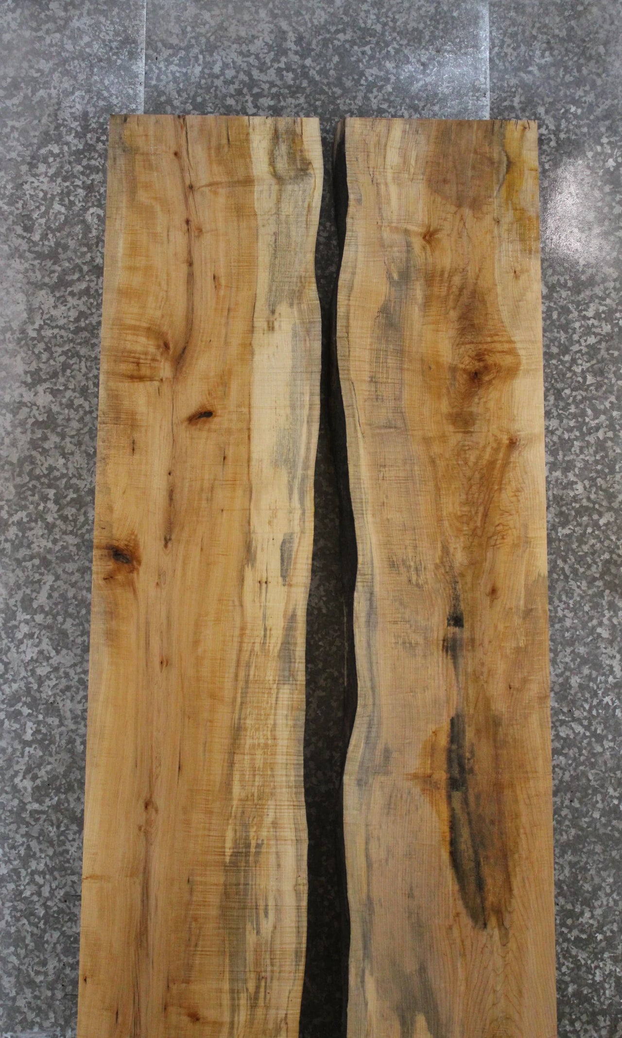 2- Hard Maple Live Edge Book Match Dining Table/Bar Top Slabs 20479-20480