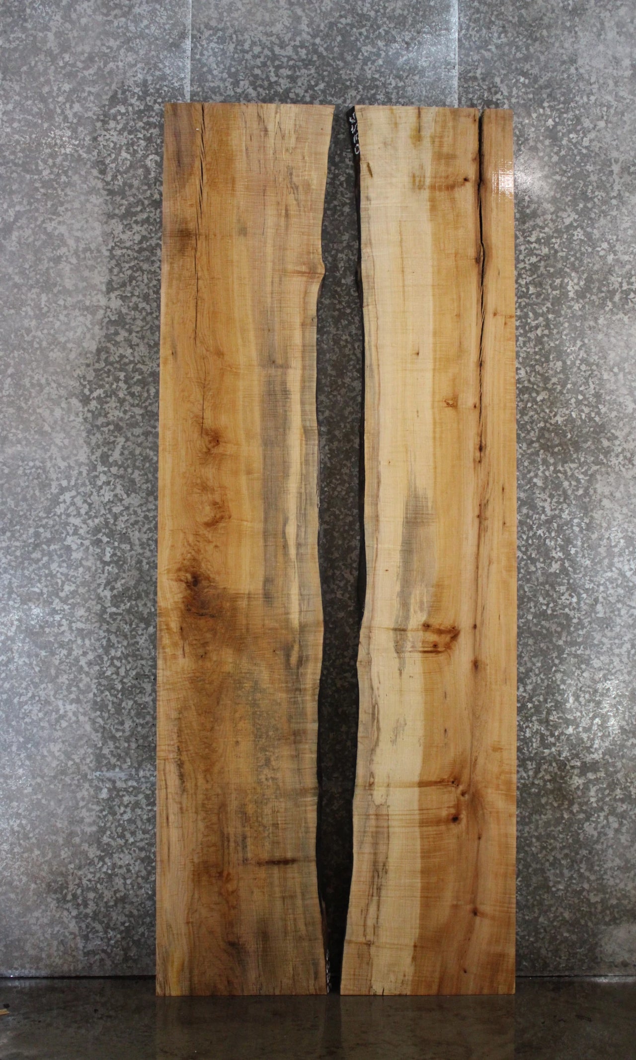 2- Spalted Hard Maple Live Edge Book Match Dining Table 20483-20484