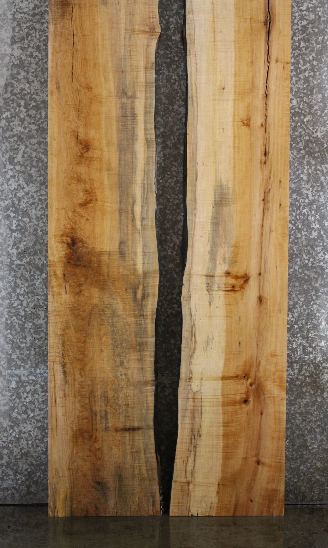 2- Spalted Hard Maple Live Edge Book Match Dining Table 20483-20484