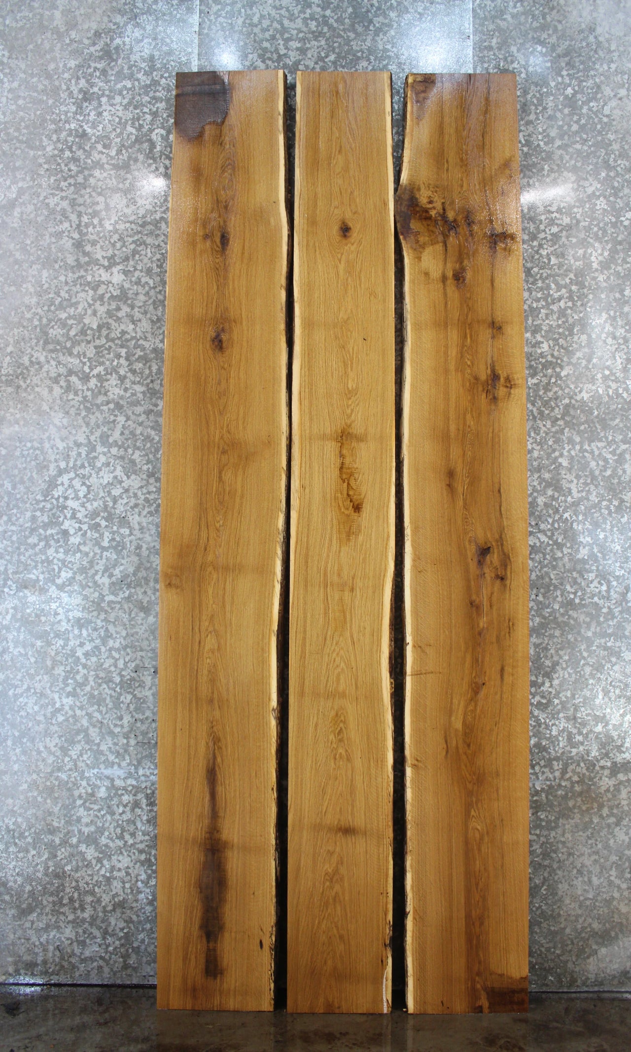 3- Bookmatched Live Edge White Oak Dining/Kitchen Table Top 20486-20488