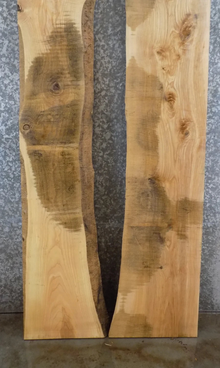2- Live Edge Bookmatched Ash Dining/Conference Table Top Slab 20489-20490