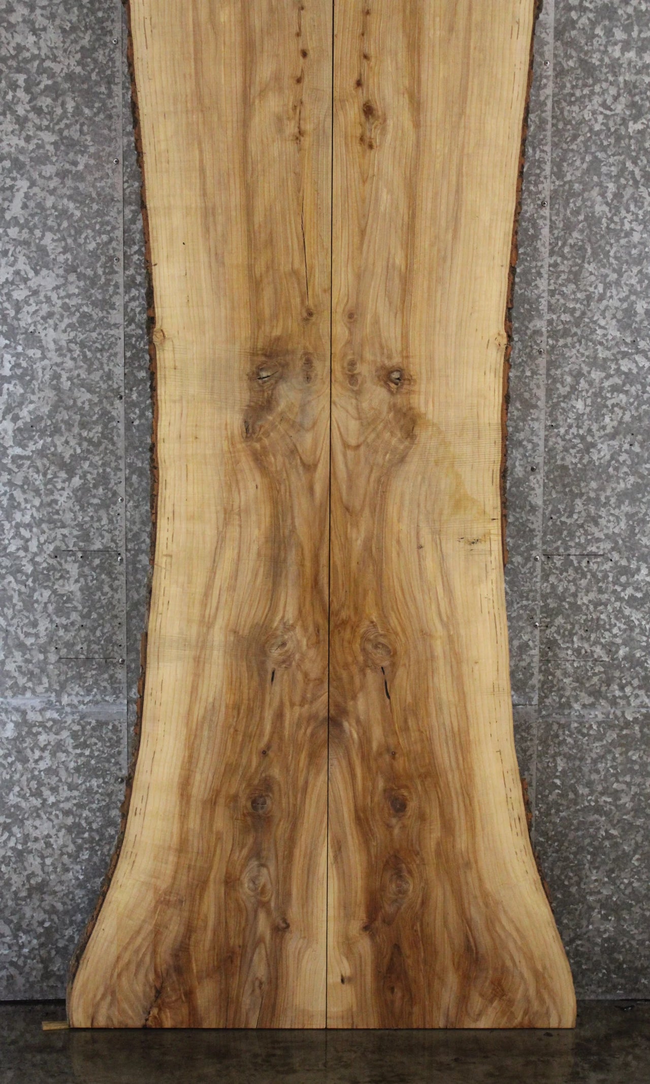 2- Ash Live Edge Book Match Dining Table/Bar Top Slabs 20493-20494