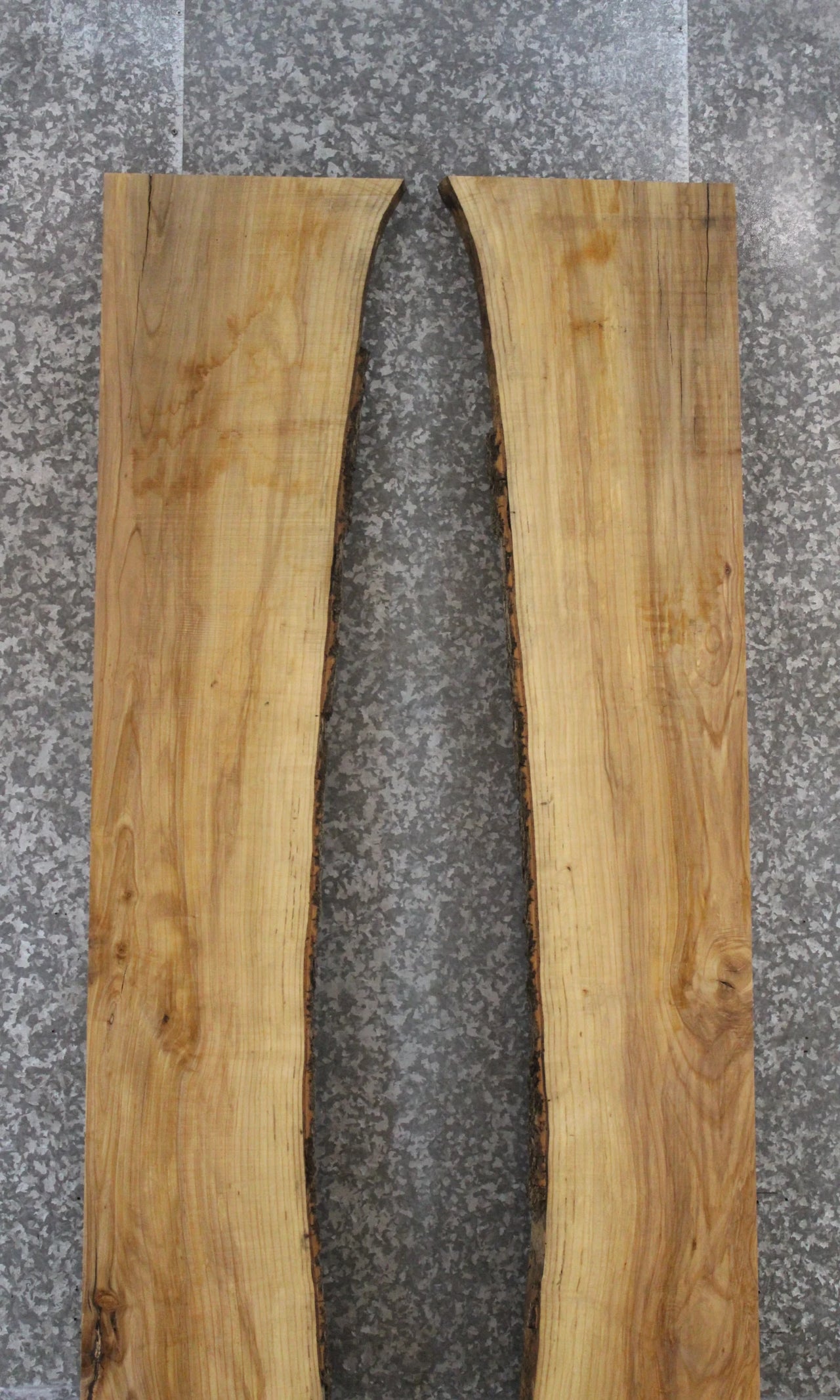 2- Ash Live Edge Book Match Dining Table/Bar Top Slabs 20493-20494