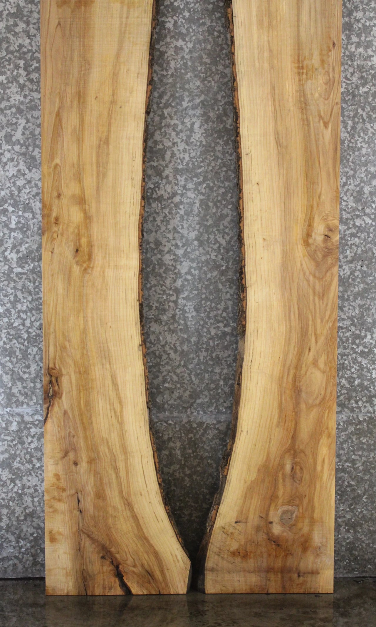 2- Ash Live Edge Book Match Dining Table/Bar Top Slabs 20493-20494