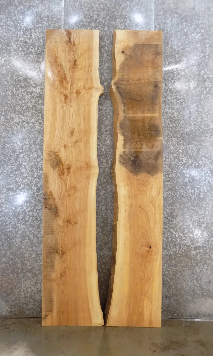 2- Live Edge Bookmatched Ash Dining/Kitchen Table Top Set 20495-20496