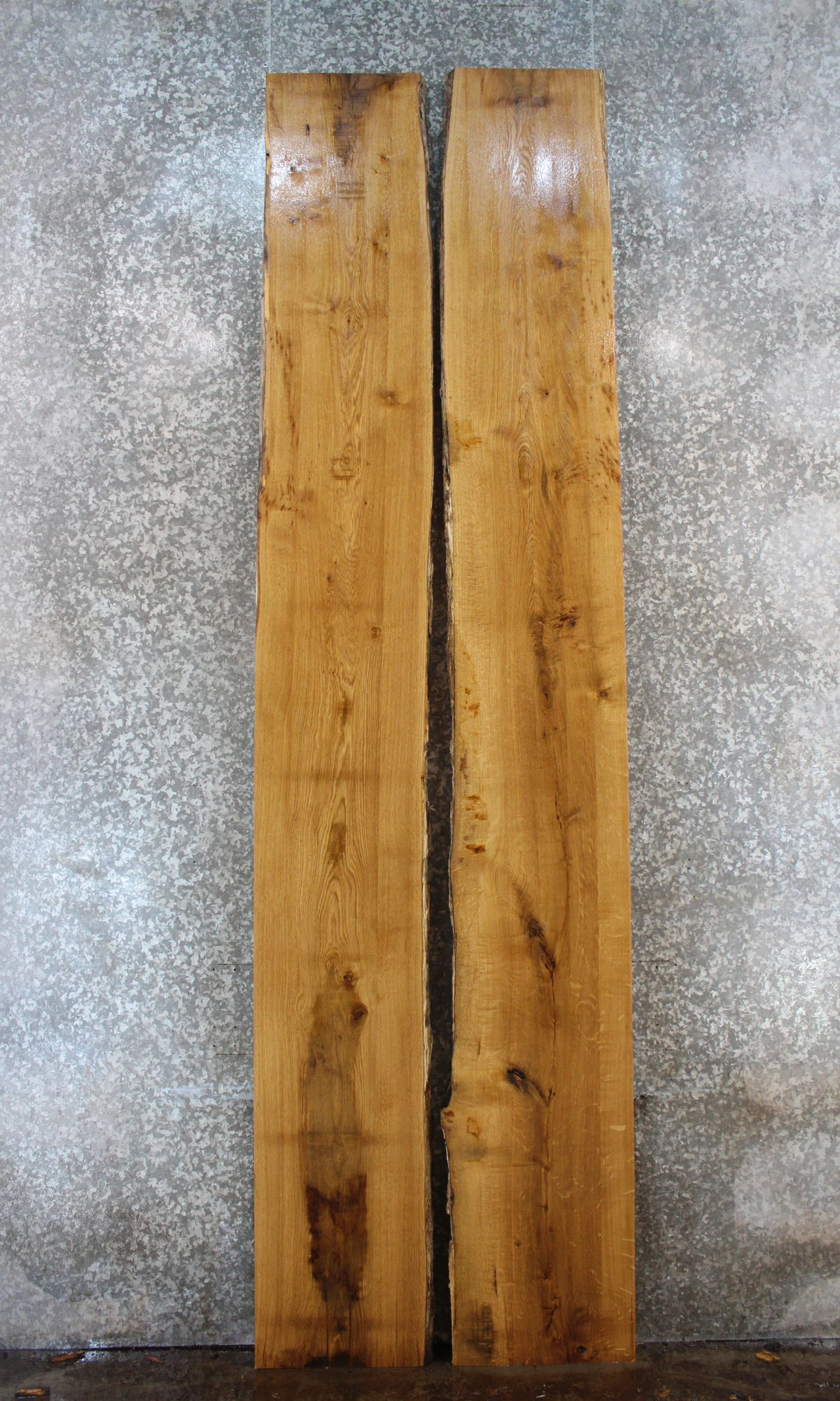 2- Bookmatched Live Edge White Oak Kitchen/Dining Table Top 20501-20502