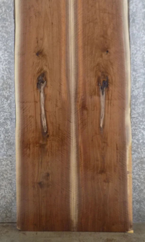 2- Live Edge Black Walnut Bookmatched Dining Table Top Slabs 20508-20509