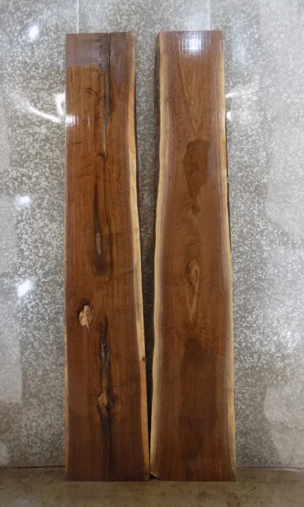 2- Live Edge Black Walnut Bookmatched Dining Table Top Slabs 20508-20509