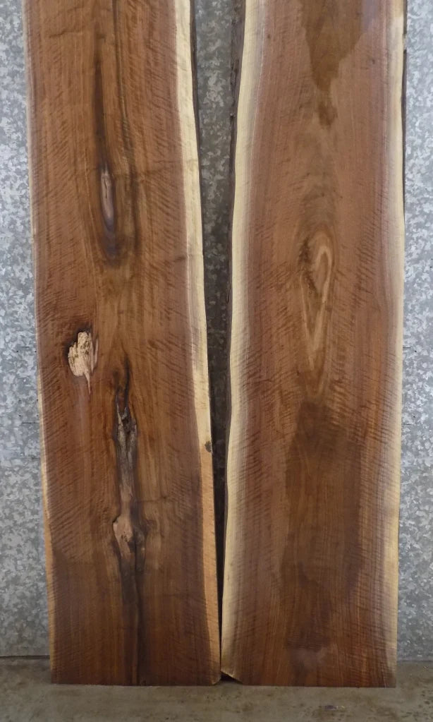 2- Live Edge Black Walnut Bookmatched Dining Table Top Slabs 20508-20509