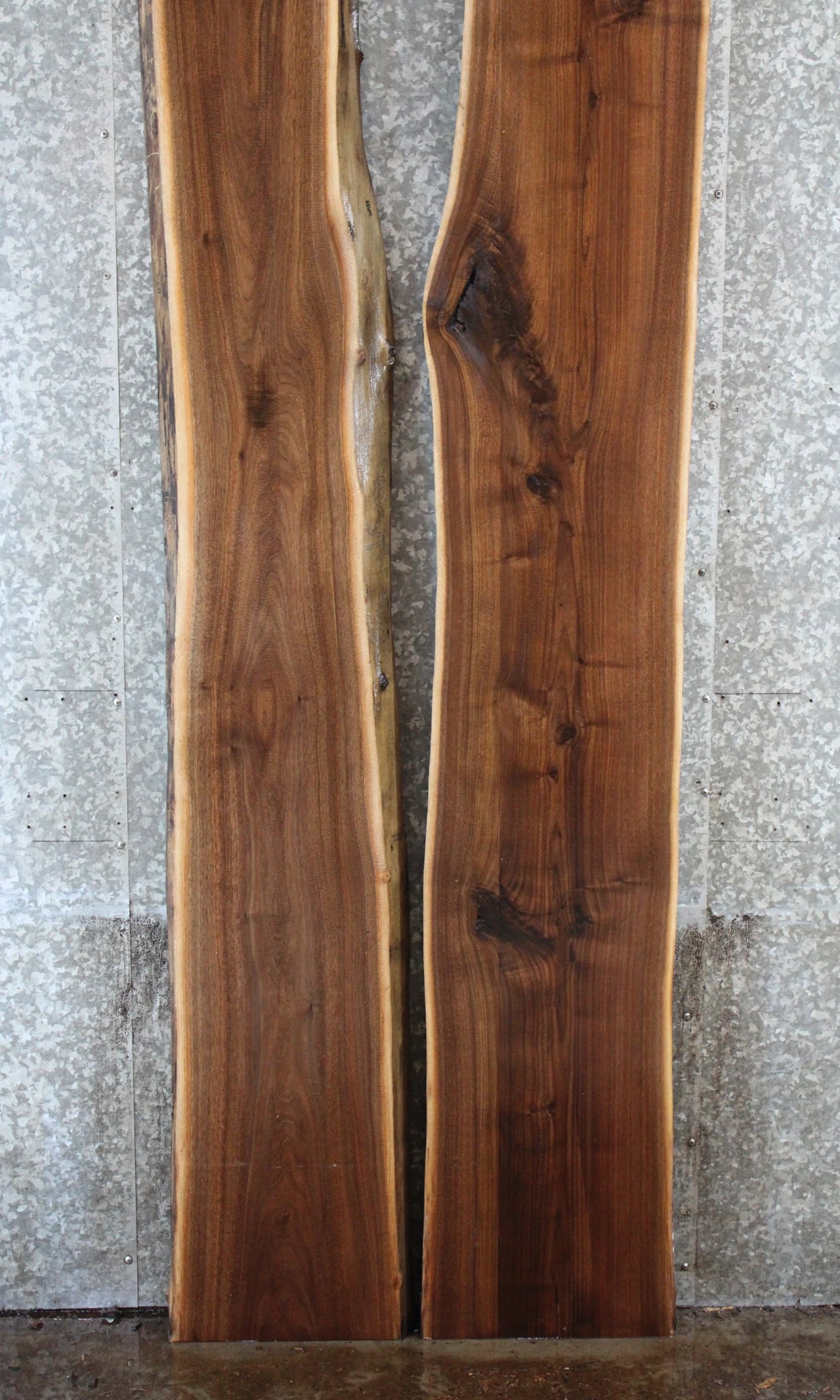 2- Live Edge Black Walnut River/Dining Table Top Slab 20513-20514