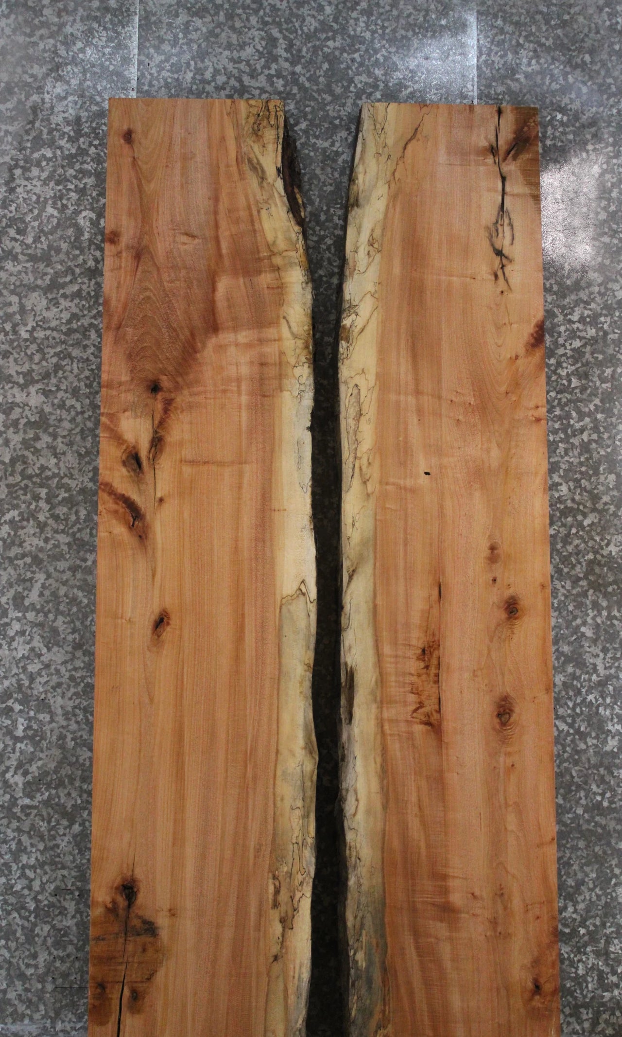 2- Spalted Maple Live Edge Book Match Dining Table/Bar Top Slabs 20513-20514