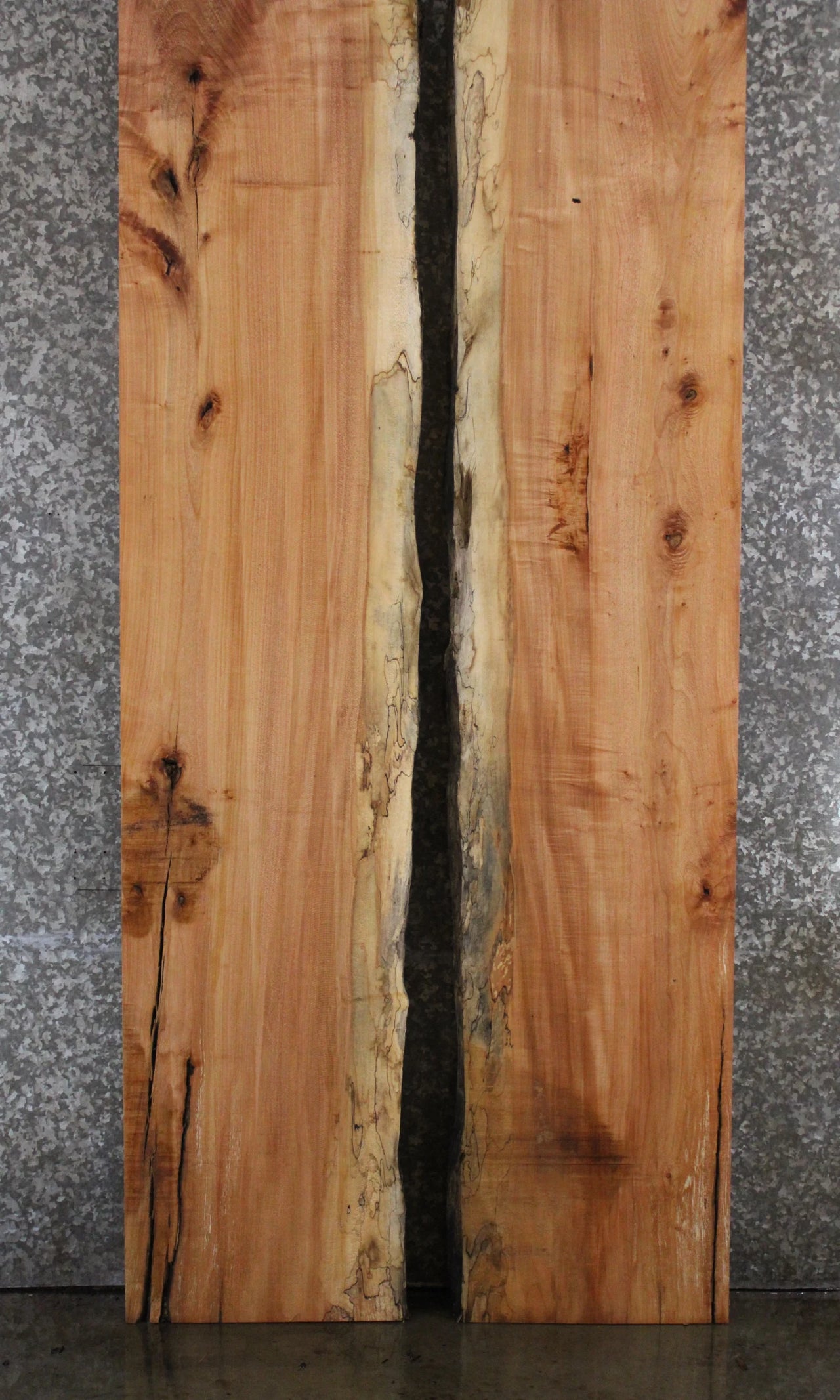 2- Spalted Maple Live Edge Book Match Dining Table/Bar Top Slabs 20513-20514