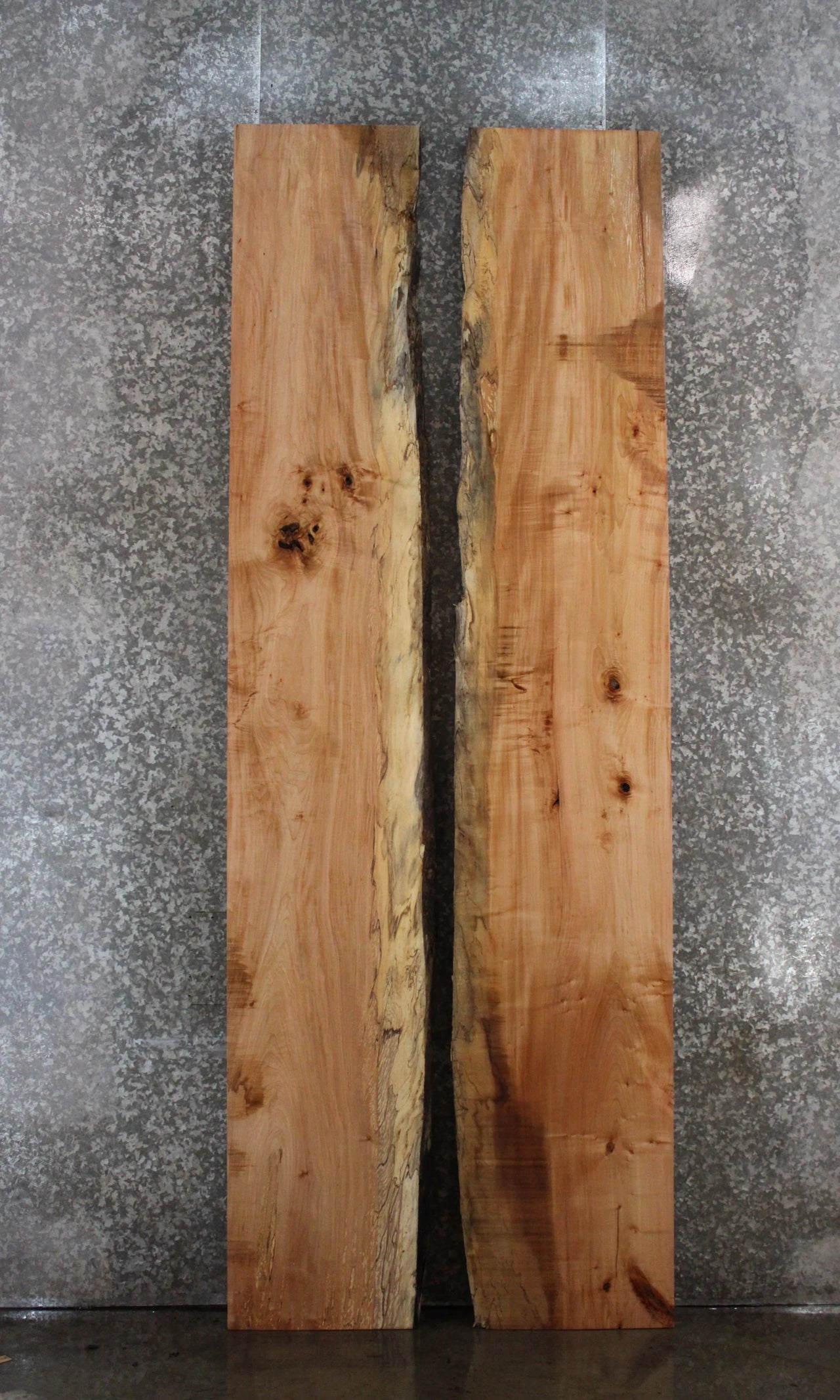 2- Spalted Maple Live Edge Book Match Dining Table/Bar Top Slabs 20515-20516