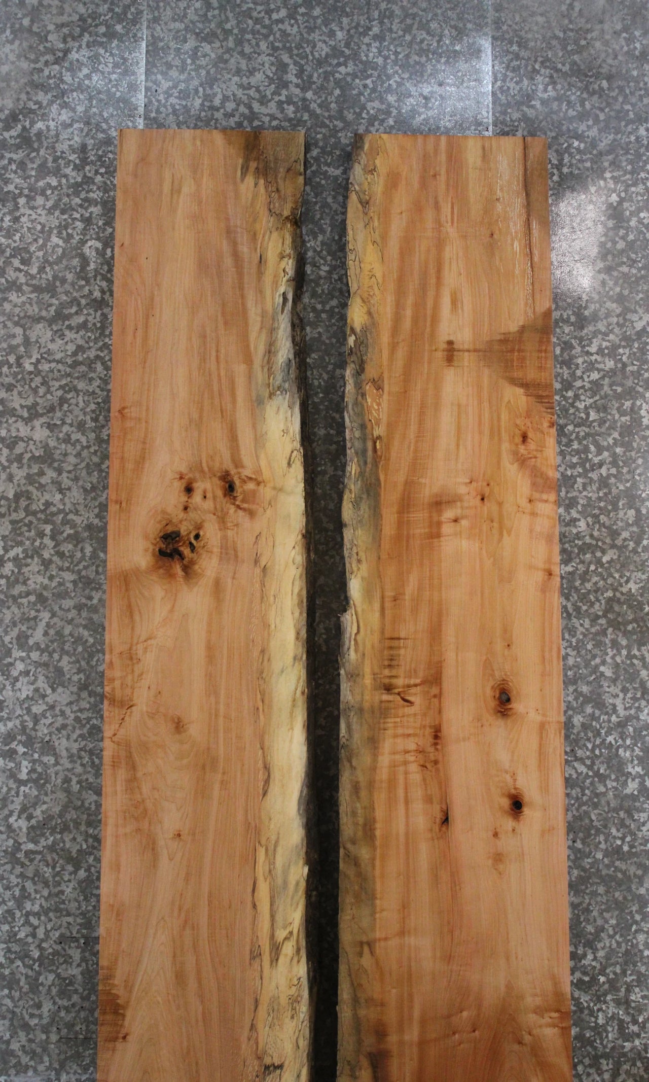 2- Spalted Maple Live Edge Book Match Dining Table/Bar Top Slabs 20515-20516
