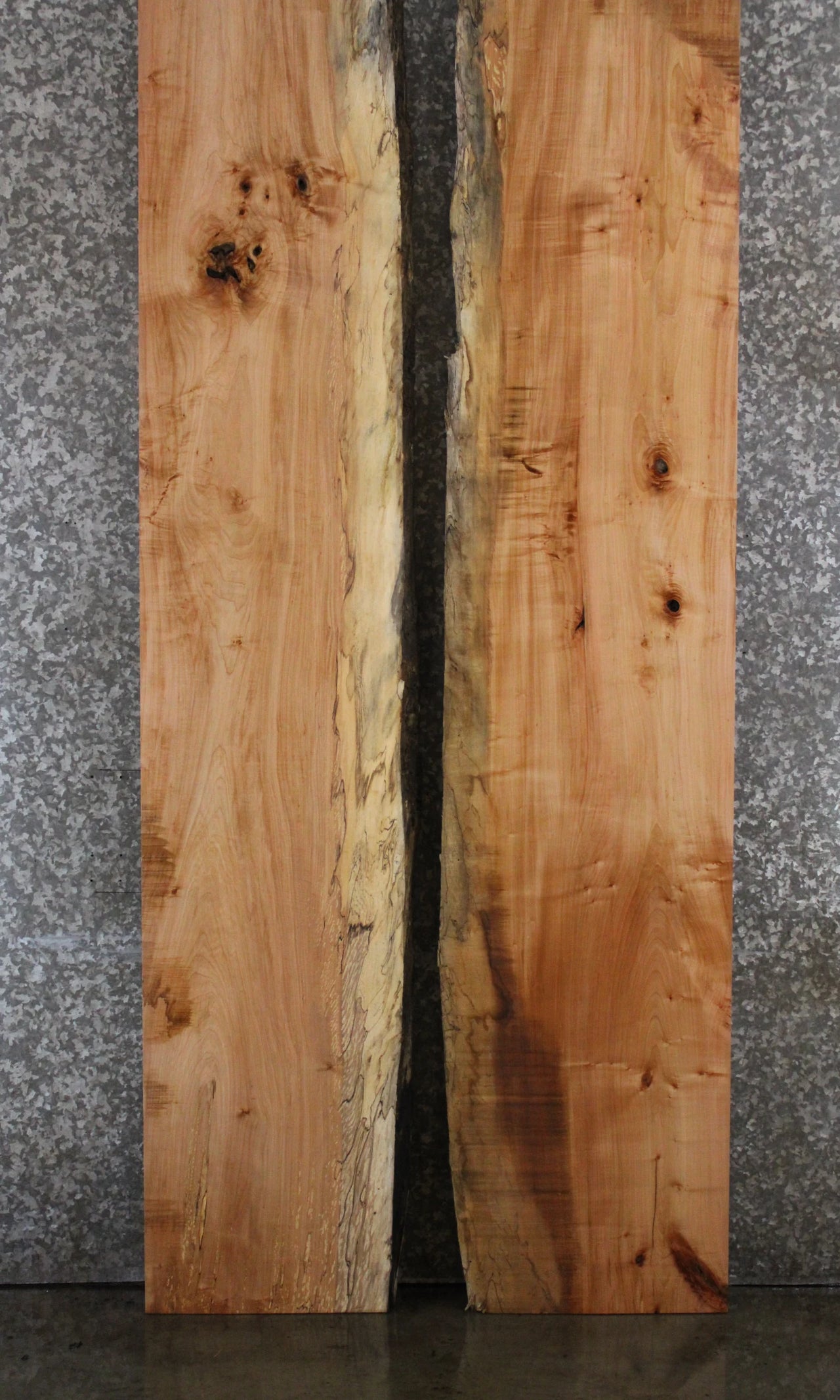 2- Spalted Maple Live Edge Book Match Dining Table/Bar Top Slabs 20515-20516