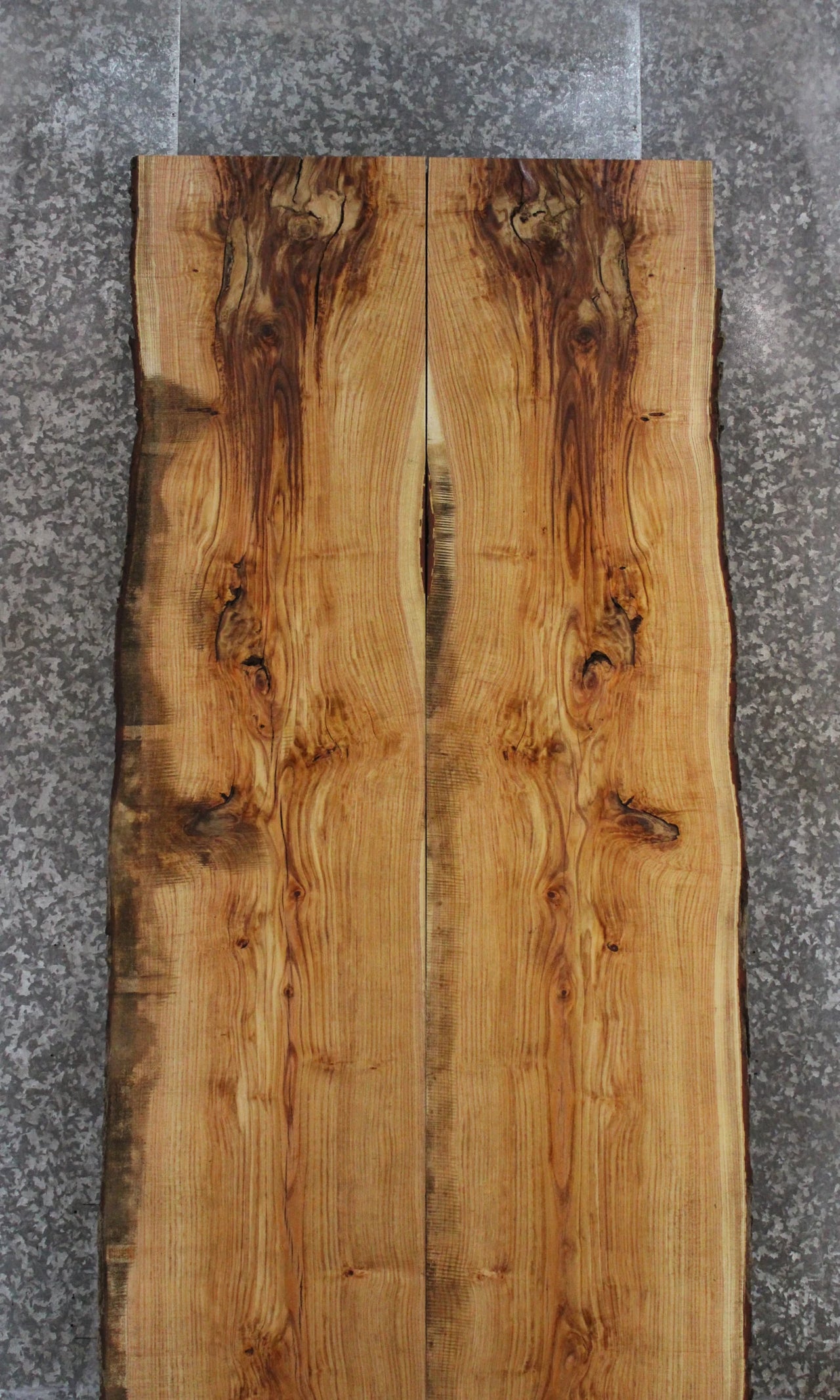 2- Locust Live Edge Book Match Dining Table/Bar Top Slabs 20521-20522