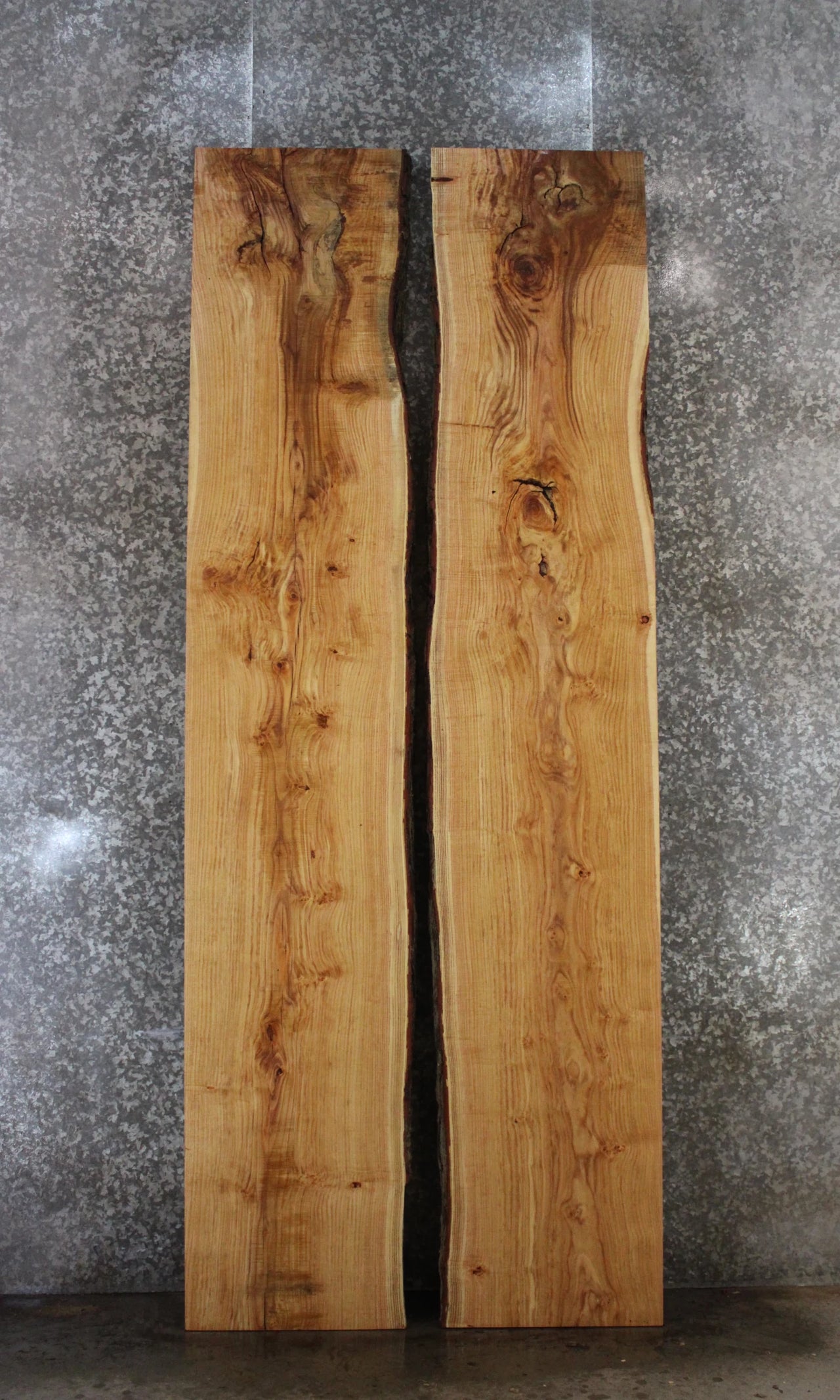 2- Locust Live Edge Book Match Dining Table/Bar Top Slabs 20521-20522