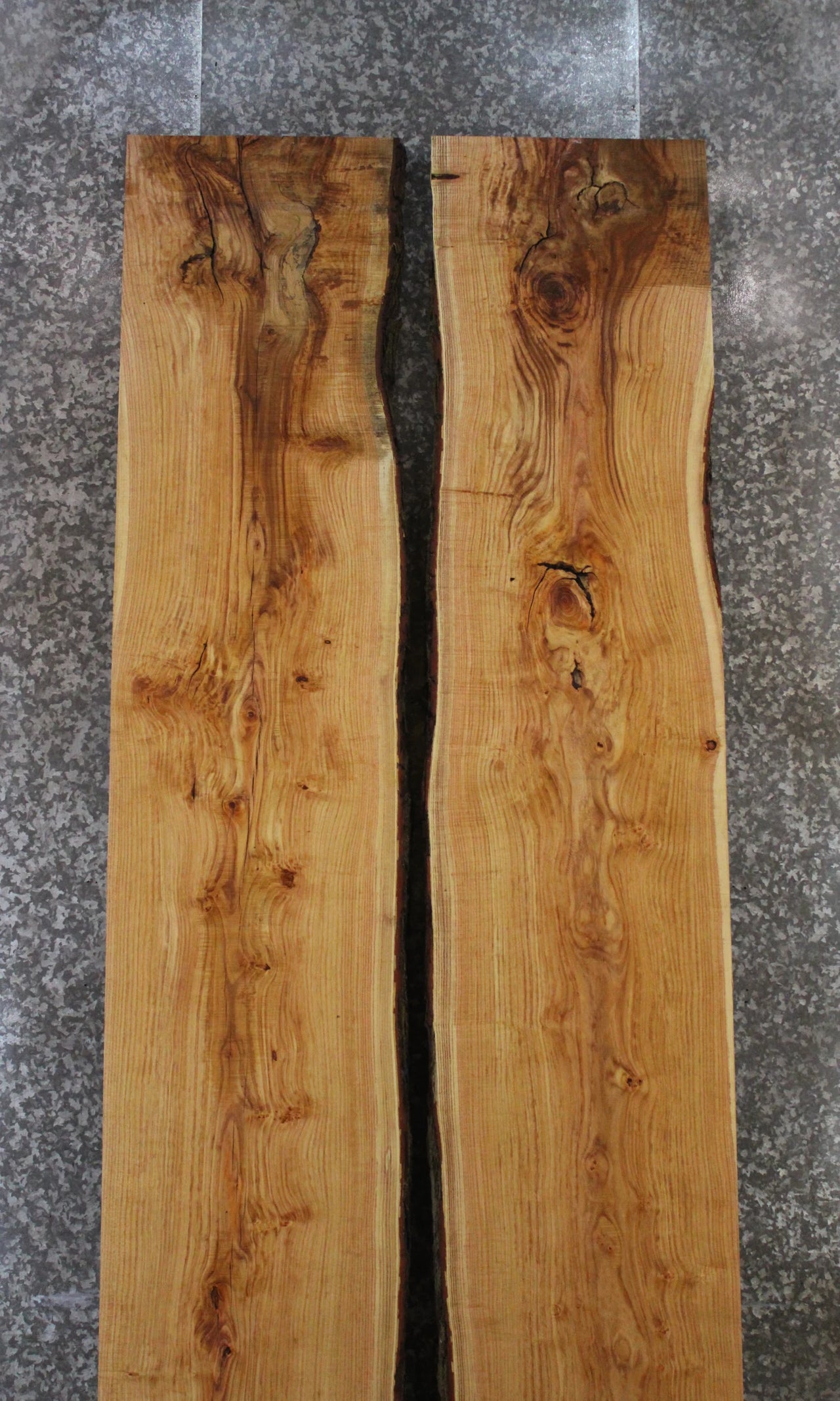 2- Locust Live Edge Book Match Dining Table/Bar Top Slabs 20521-20522