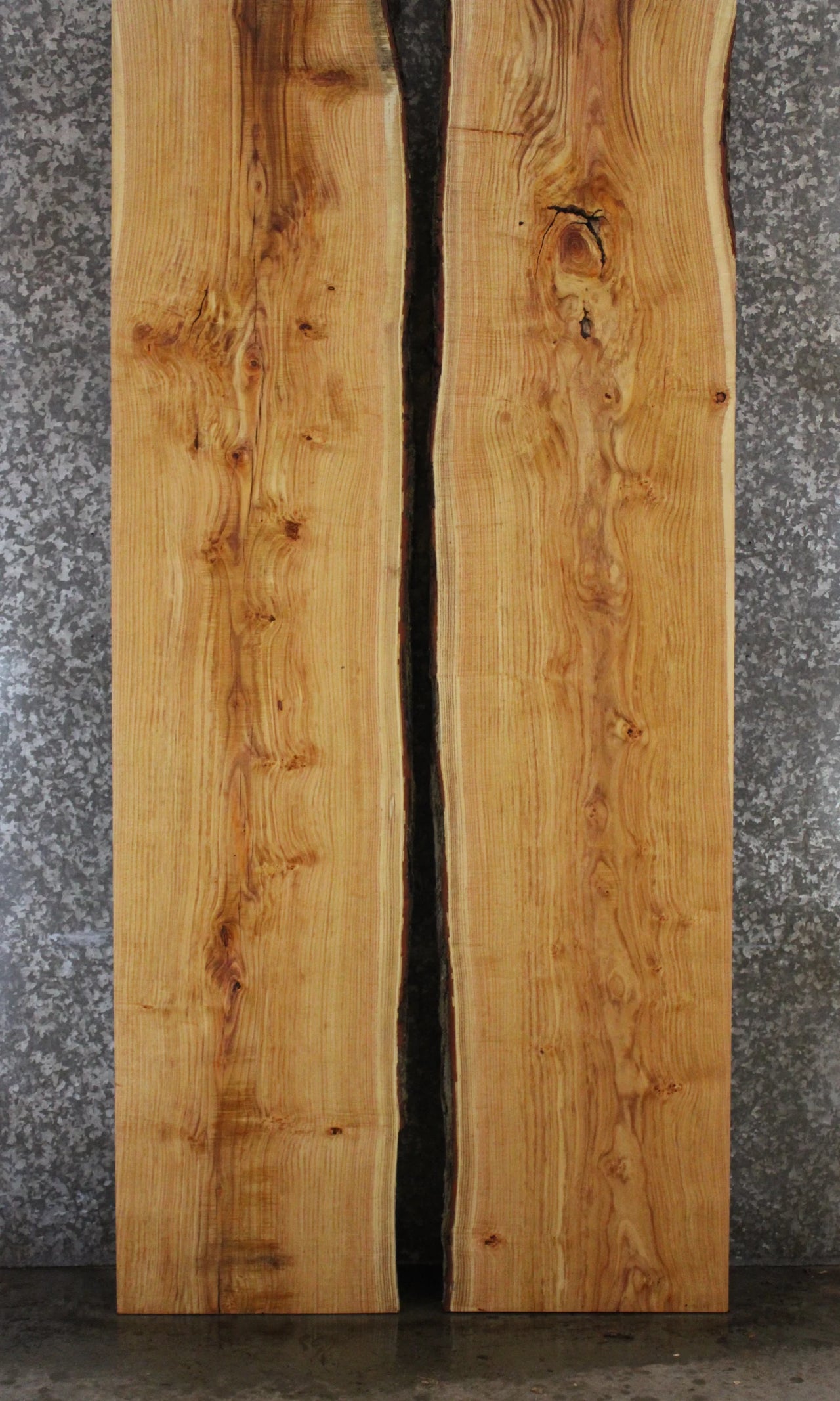 2- Locust Live Edge Book Match Dining Table/Bar Top Slabs 20521-20522