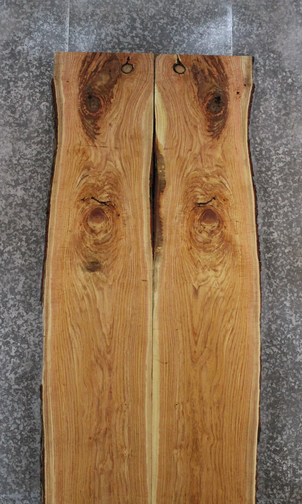 2- Locust Live Edge Book Match Dining Table/Bar Top Slabs 20523-20524