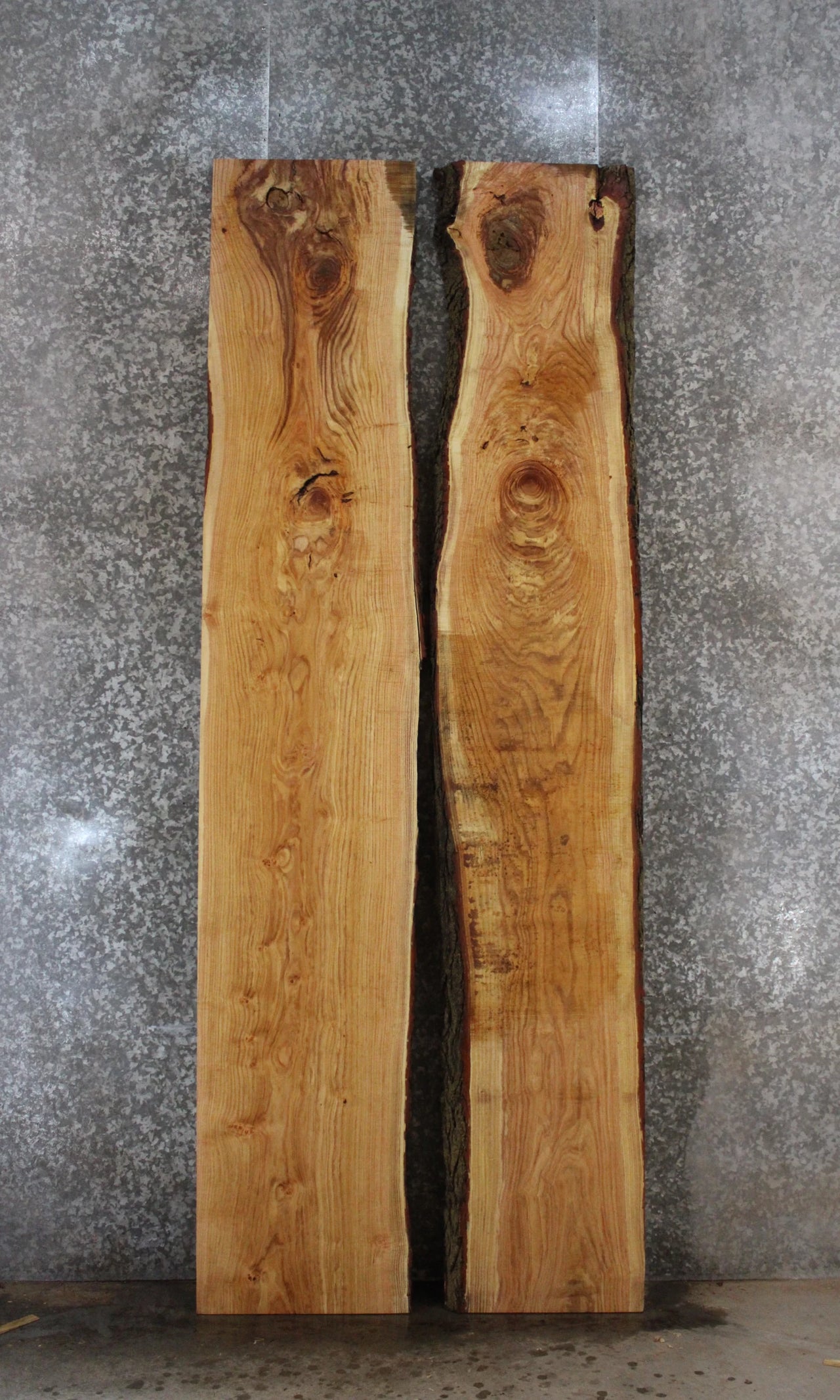 2- Locust Live Edge Book Match Dining Table/Bar Top Slabs 20523-20524